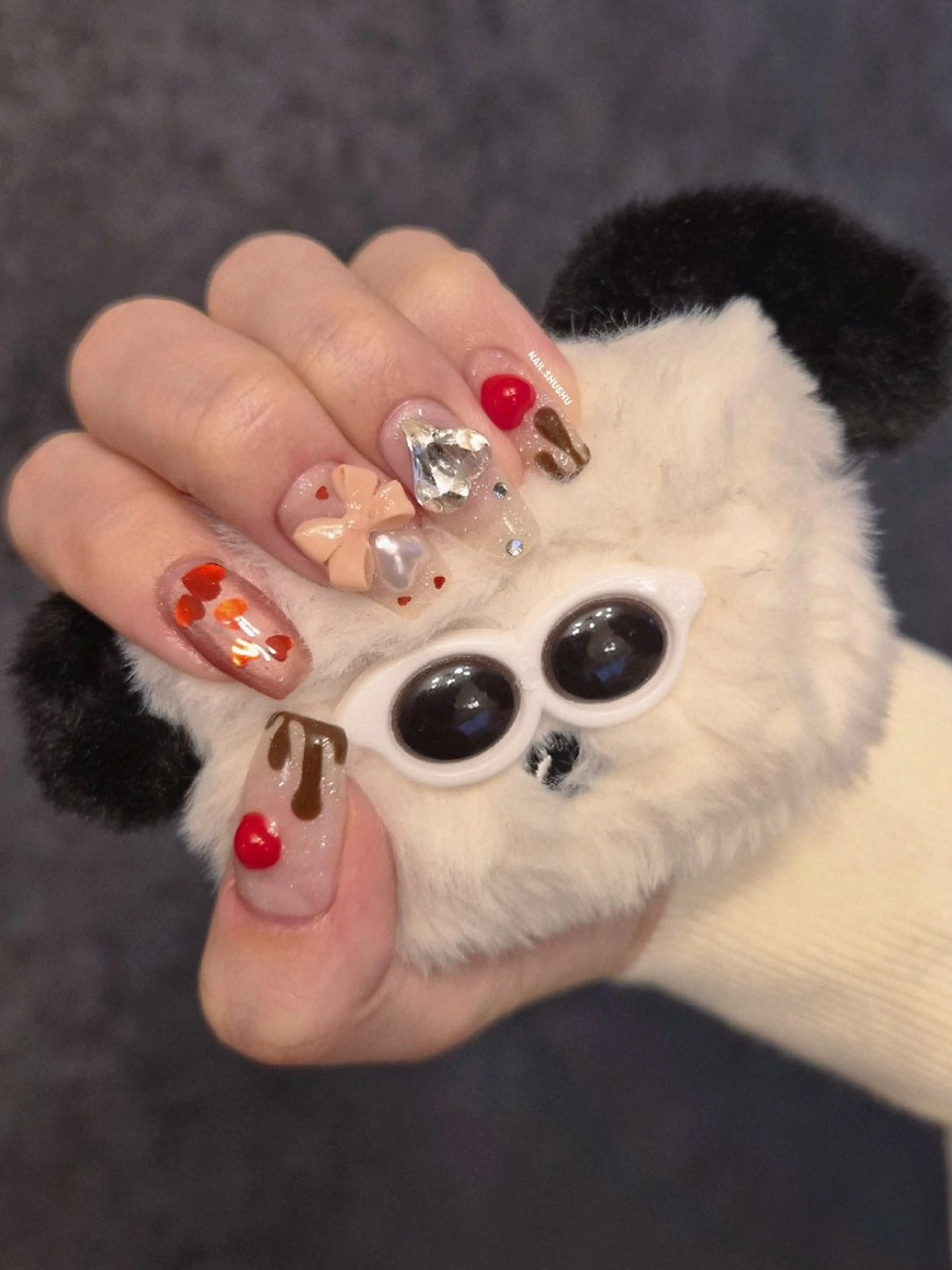 ネイル ハンドネイル 3dパーツ/流行り 👧shushu❤️のネイルデザイン