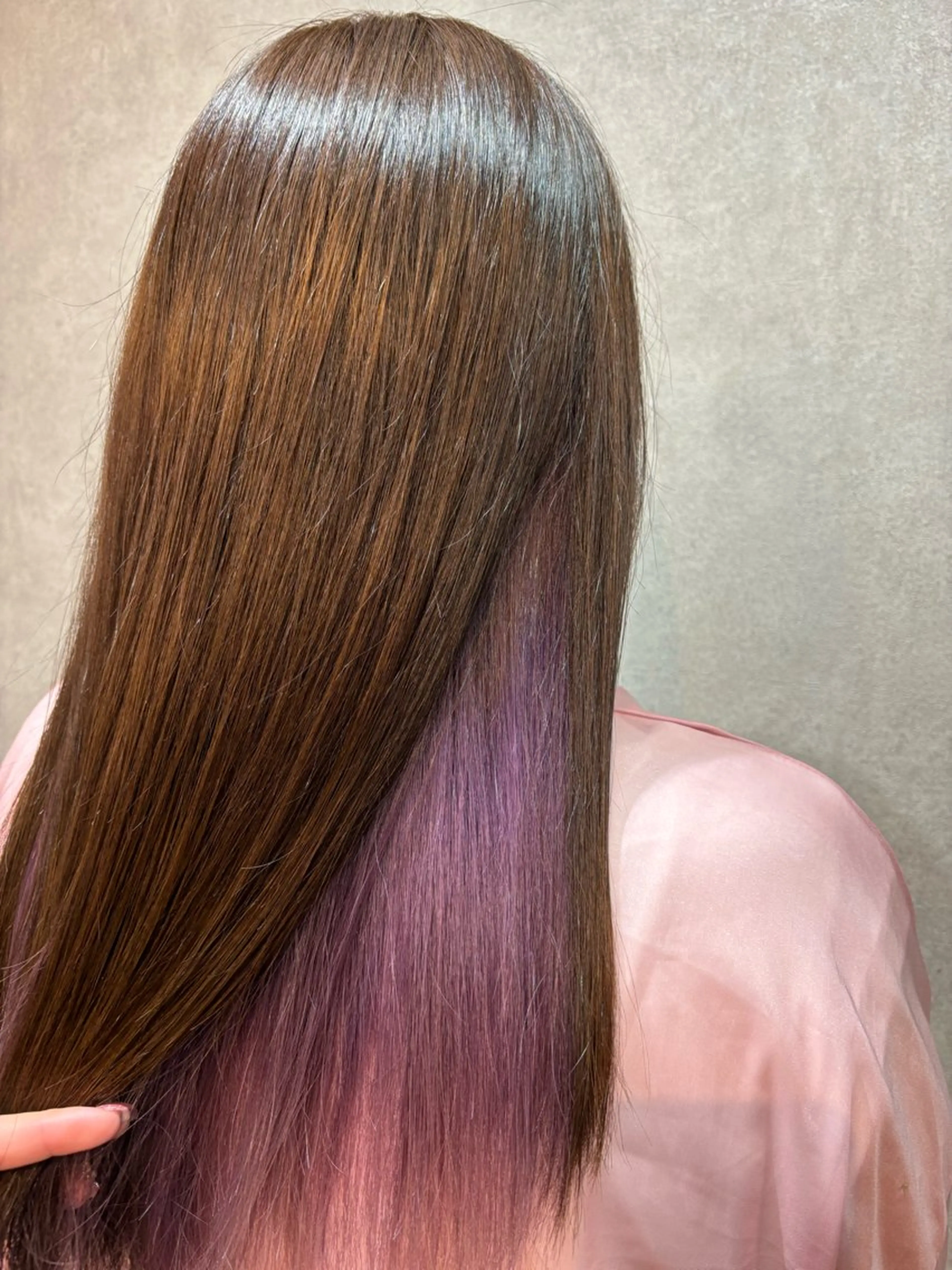 ロング カラー インナーカラー ピンクカラー ヘアカラー 💜髪質改善/ 艶カラー/ミナ🩷のヘアスタイル