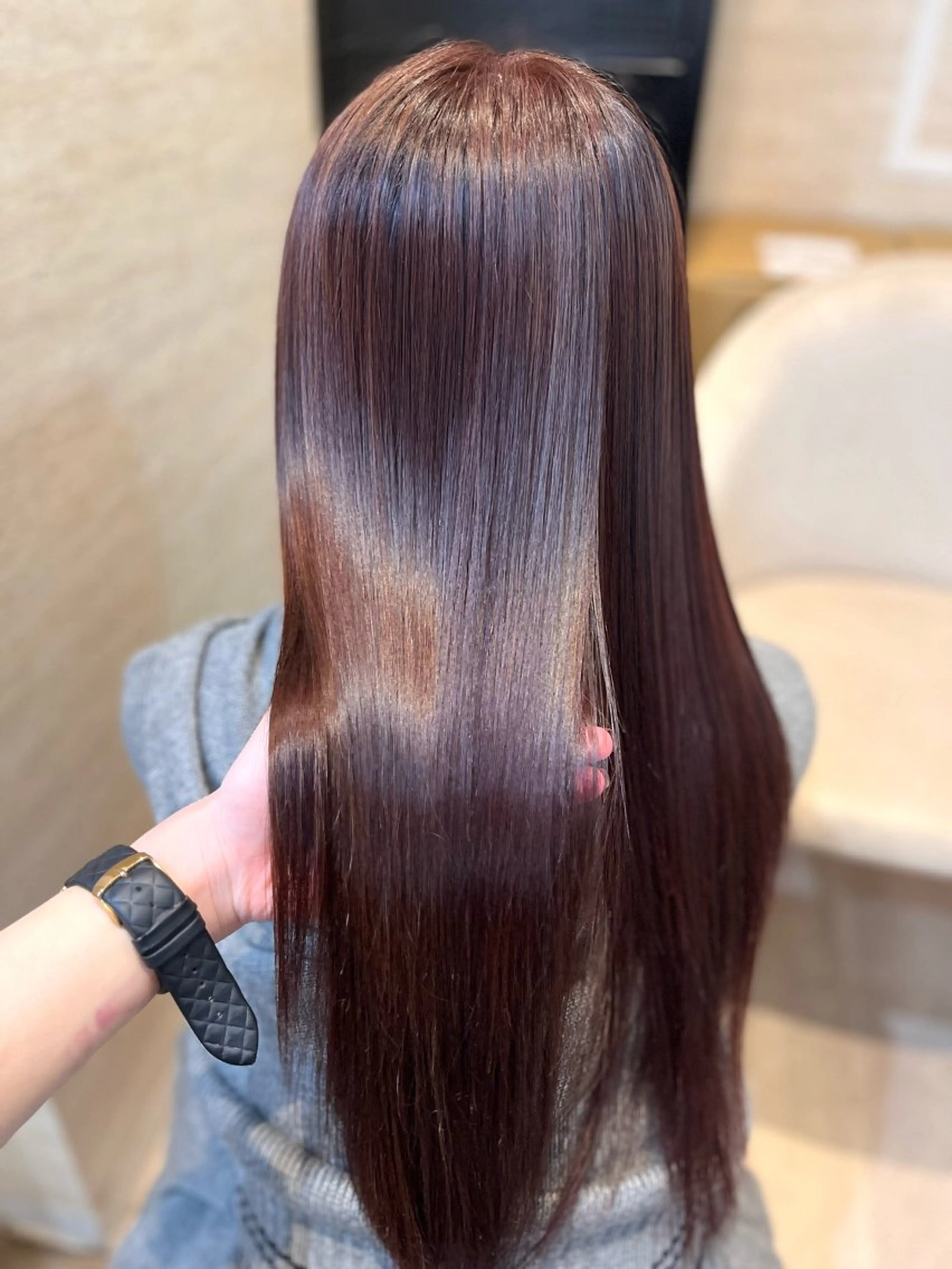 ロング カラー ラベンダーカラー ラベンダーピンク ピンクカラー トリートメント 🏹あみ🏹暗髪 /オリーブ/髪質改善のヘアスタイル