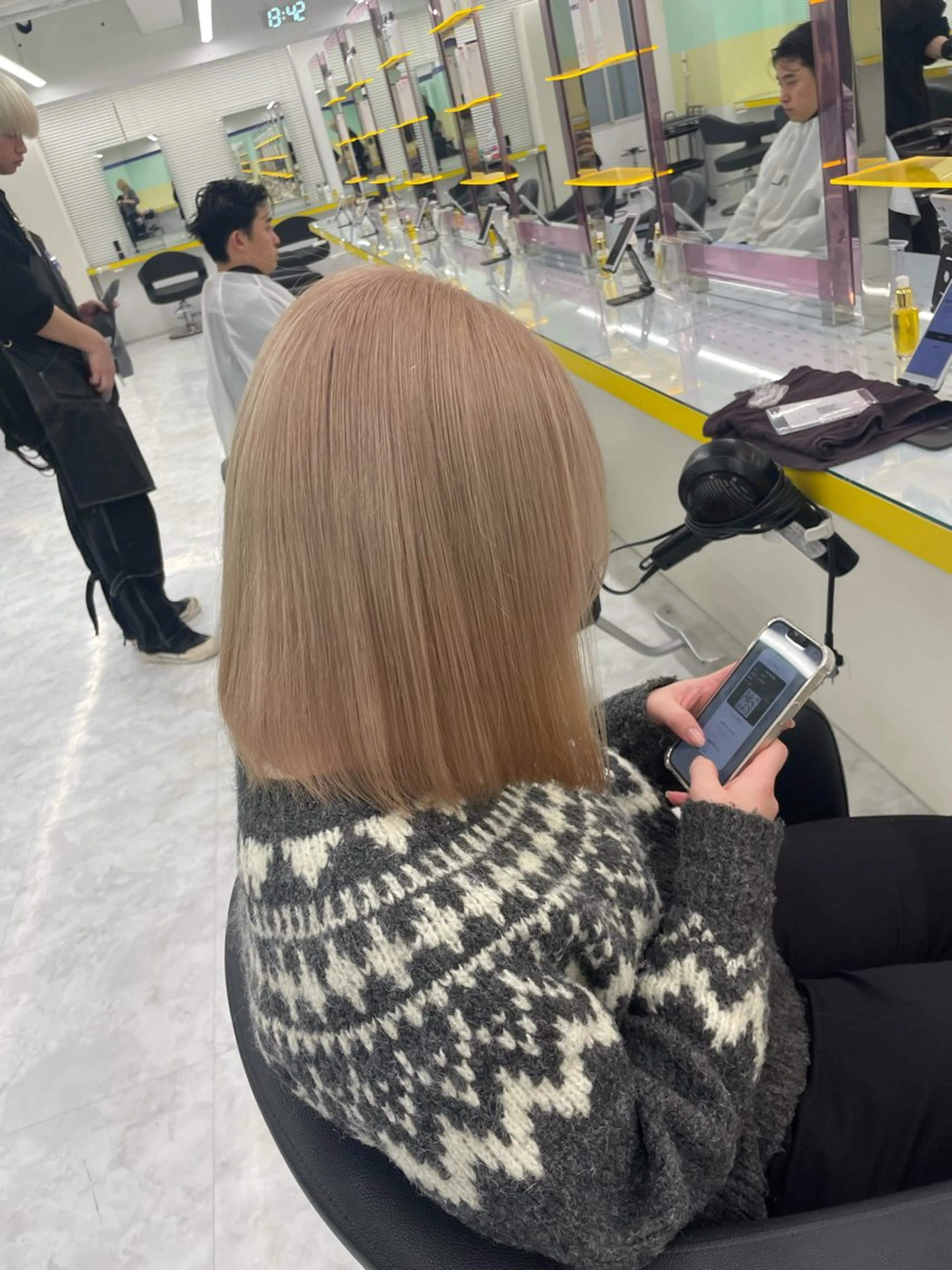セミロング ヘアカラー トリートメント ヘッドスパ ヘアセット 🦋色落ち綺麗カラー メンズYUZU🦋‪のヘアスタイル