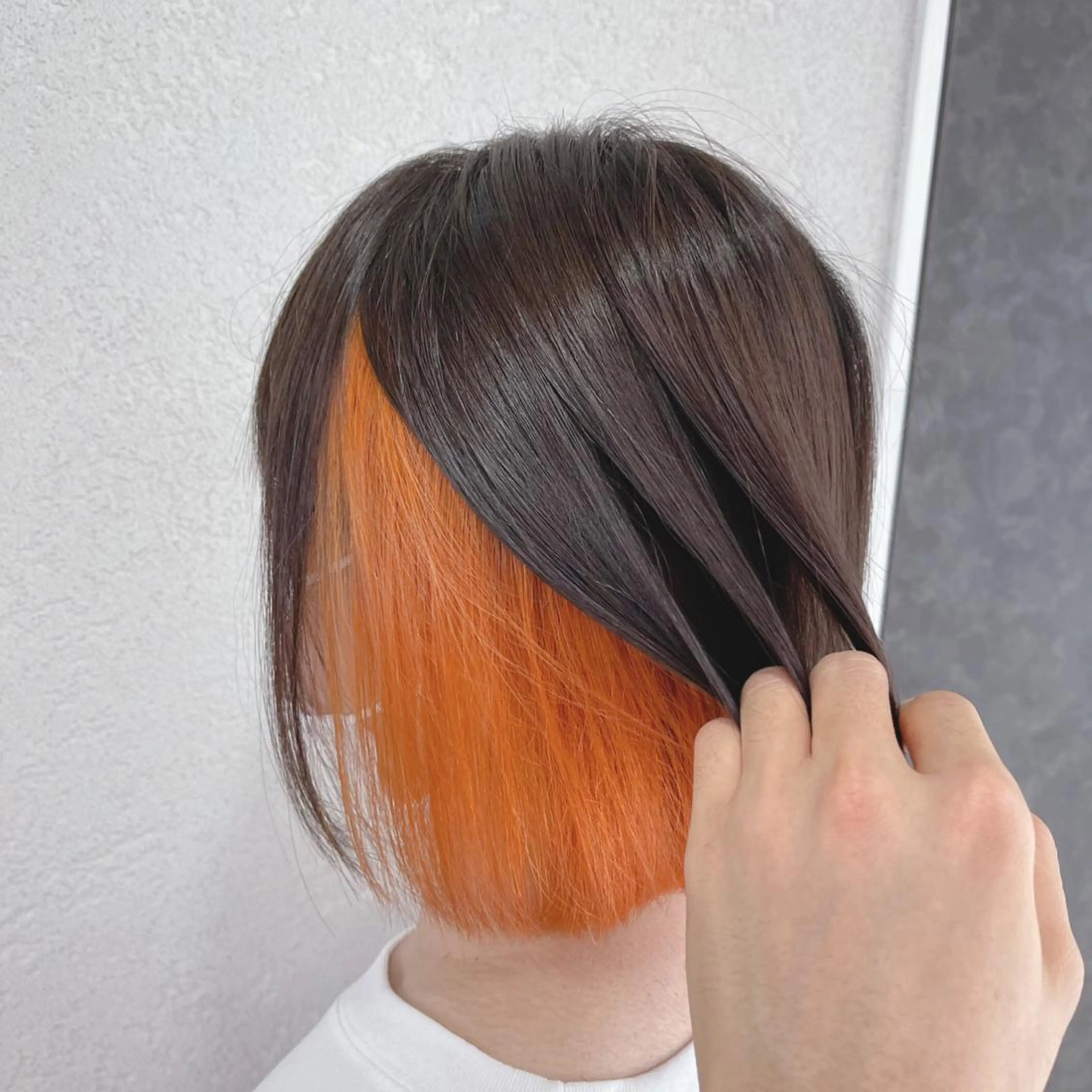 ミディアム カラー オレンジ 槙川 郁弥のヘアスタイル