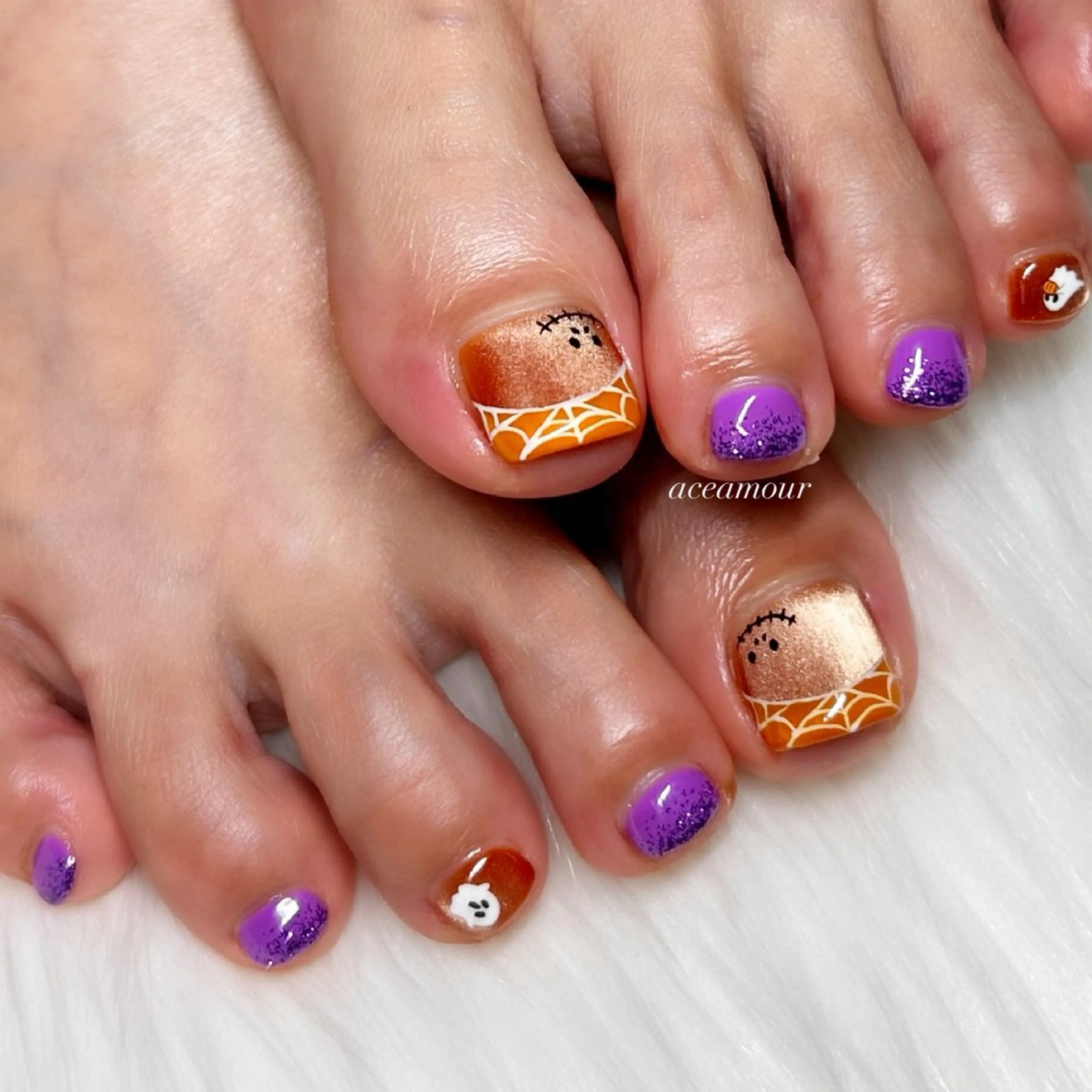 ネイル フットネイル ハロウィン 持ち込み ネイル/耳つぼ /新ホワイトニングのネイルデザイン