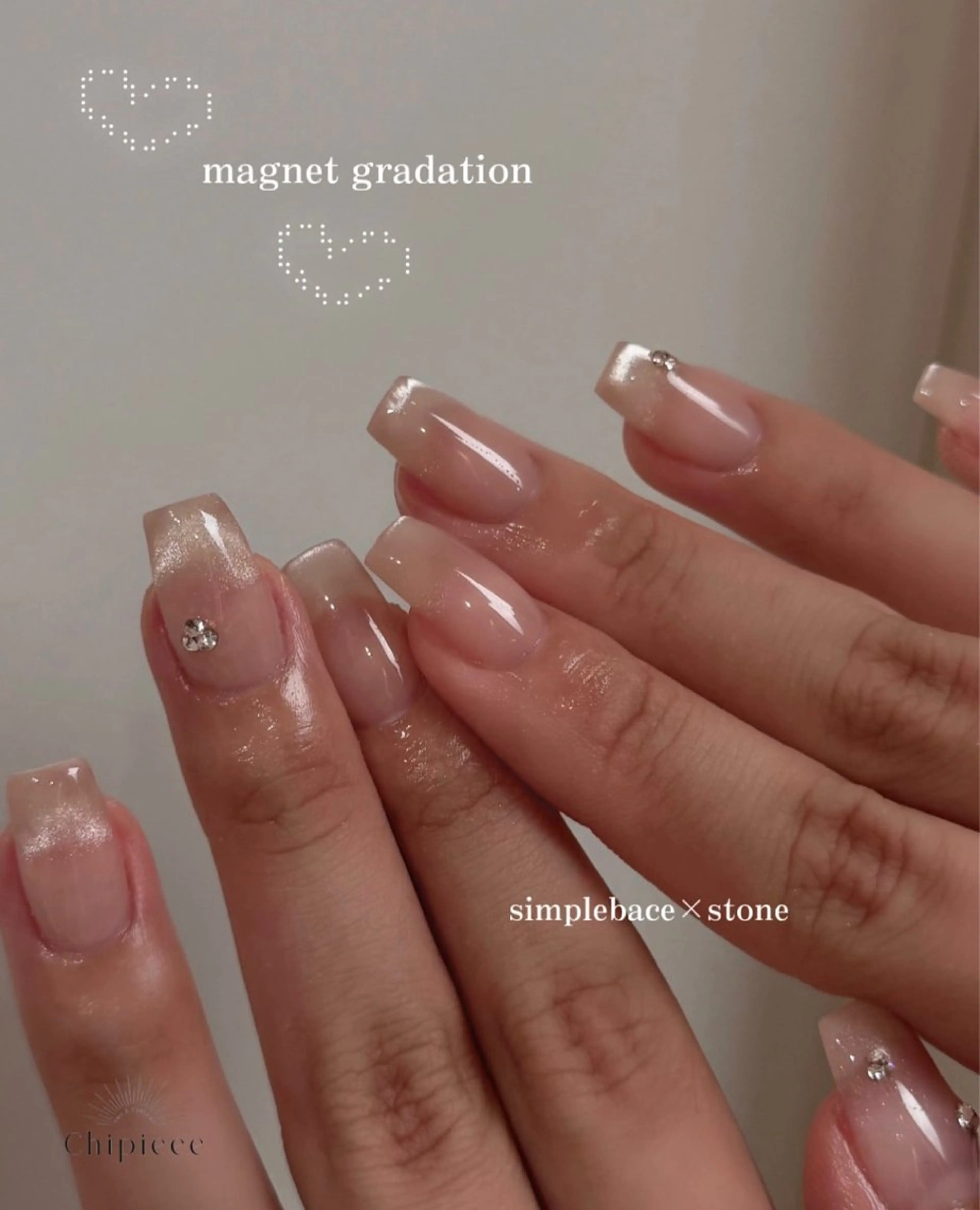 ネイル マグネットネイル ワンホンネイル ハンドネイル chipieee kannaのネイルデザイン