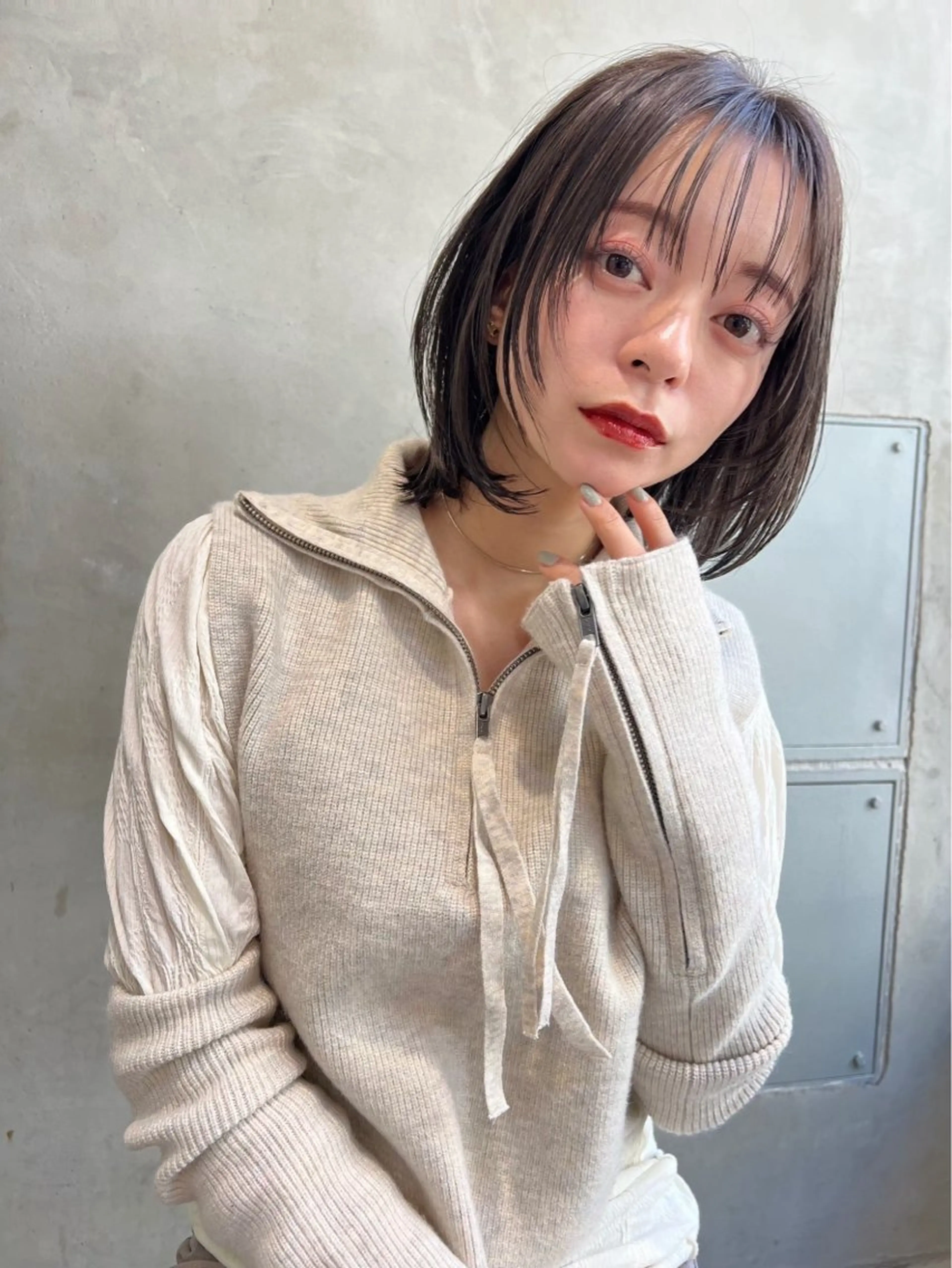 ミディアム カラー パーマ ヘアアレンジ ヘアカラー トリートメント ✂️ボブ/くびれボブ /艶カラー🌷喜美花のヘアスタイル