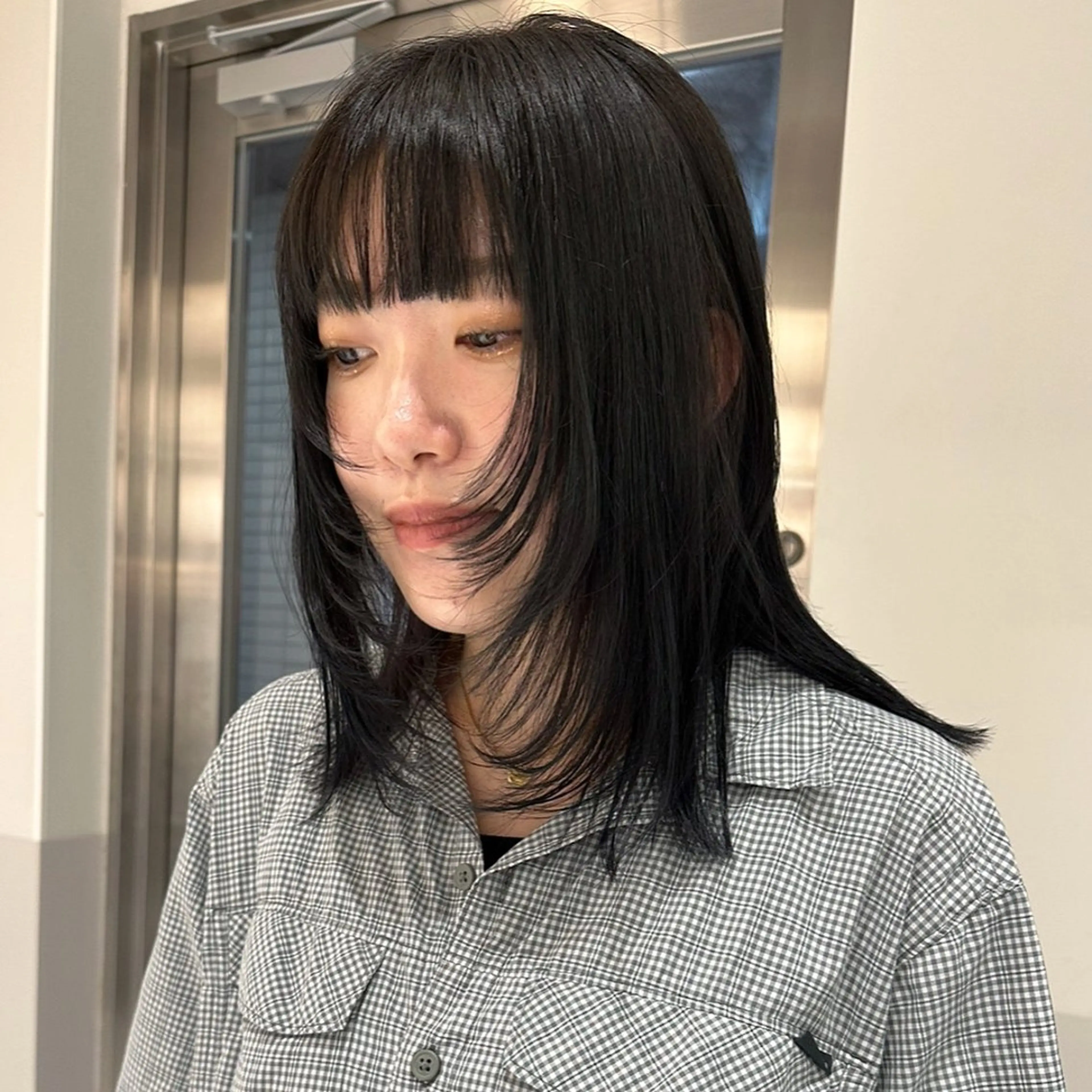 ミディアム 顔まわりレイヤー 顔周りカット レイヤーカット ୨୧柔らかいカラー nozomi ୨୧のヘアスタイル
