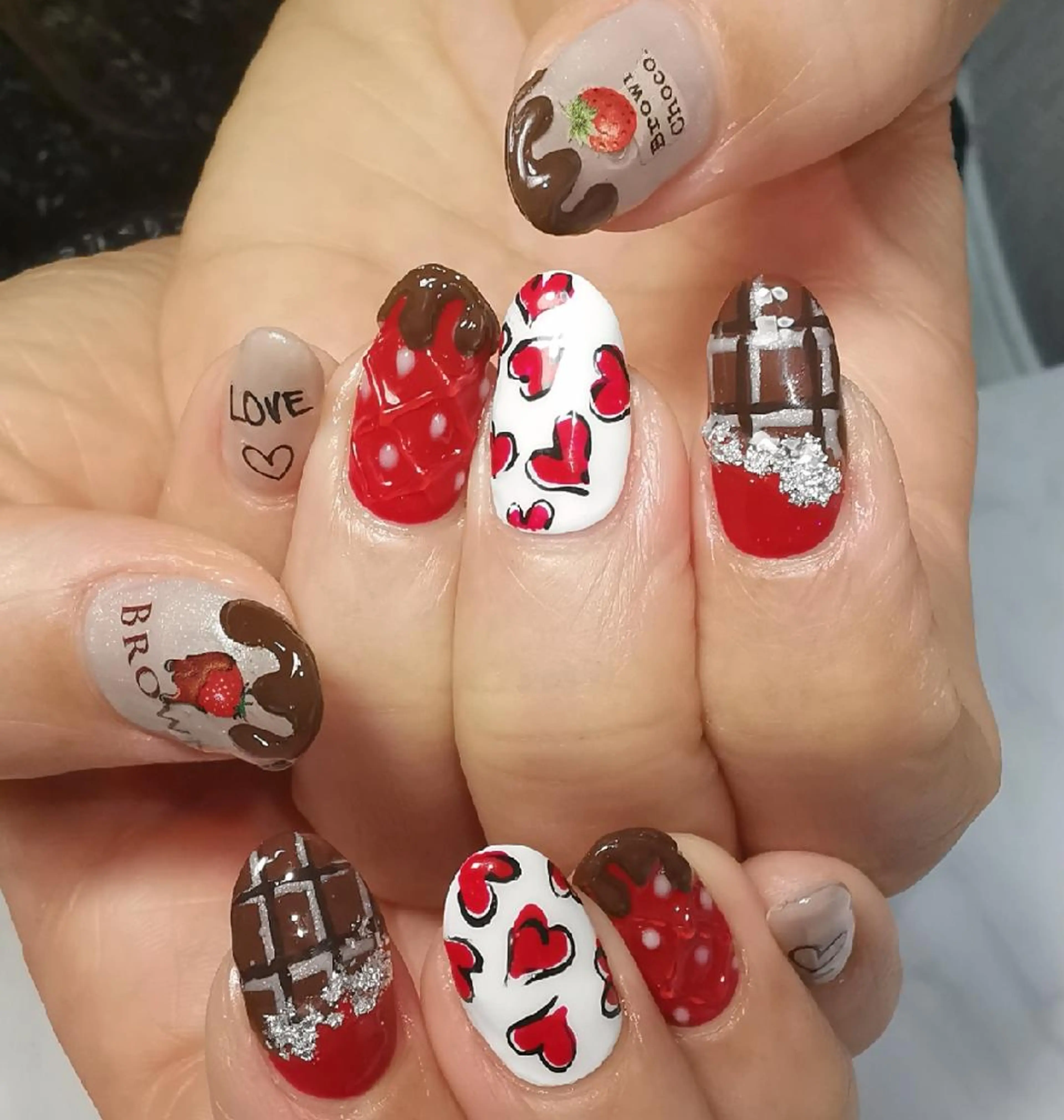 ネイル バレンタイン ハンドネイル reve あやののネイルデザイン