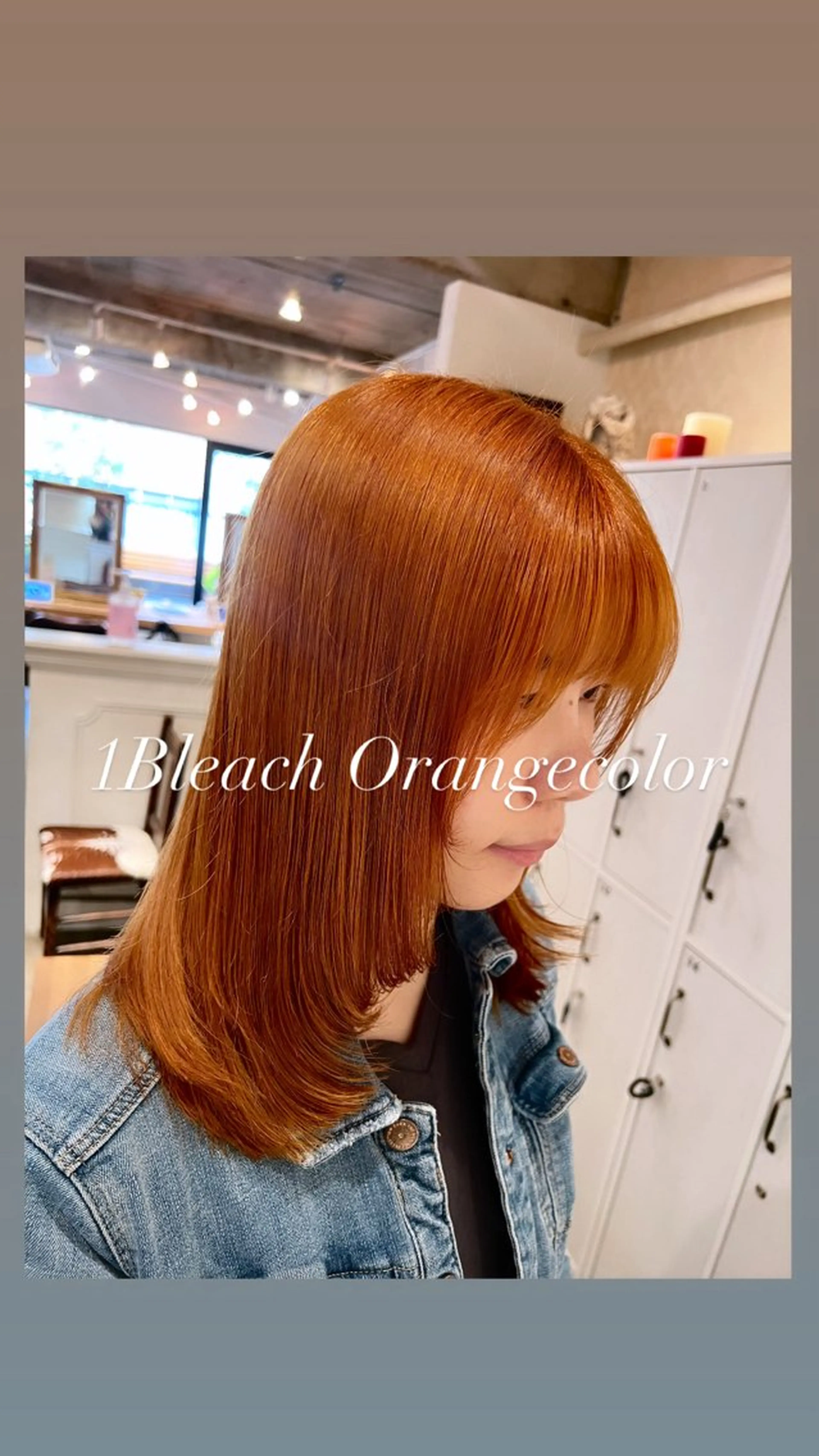 セミロング カラー ブリーチ オレンジ カット ヘアカラー トリートメント ハイライト/インナー /ブリーチ/レイヤーのヘアスタイル