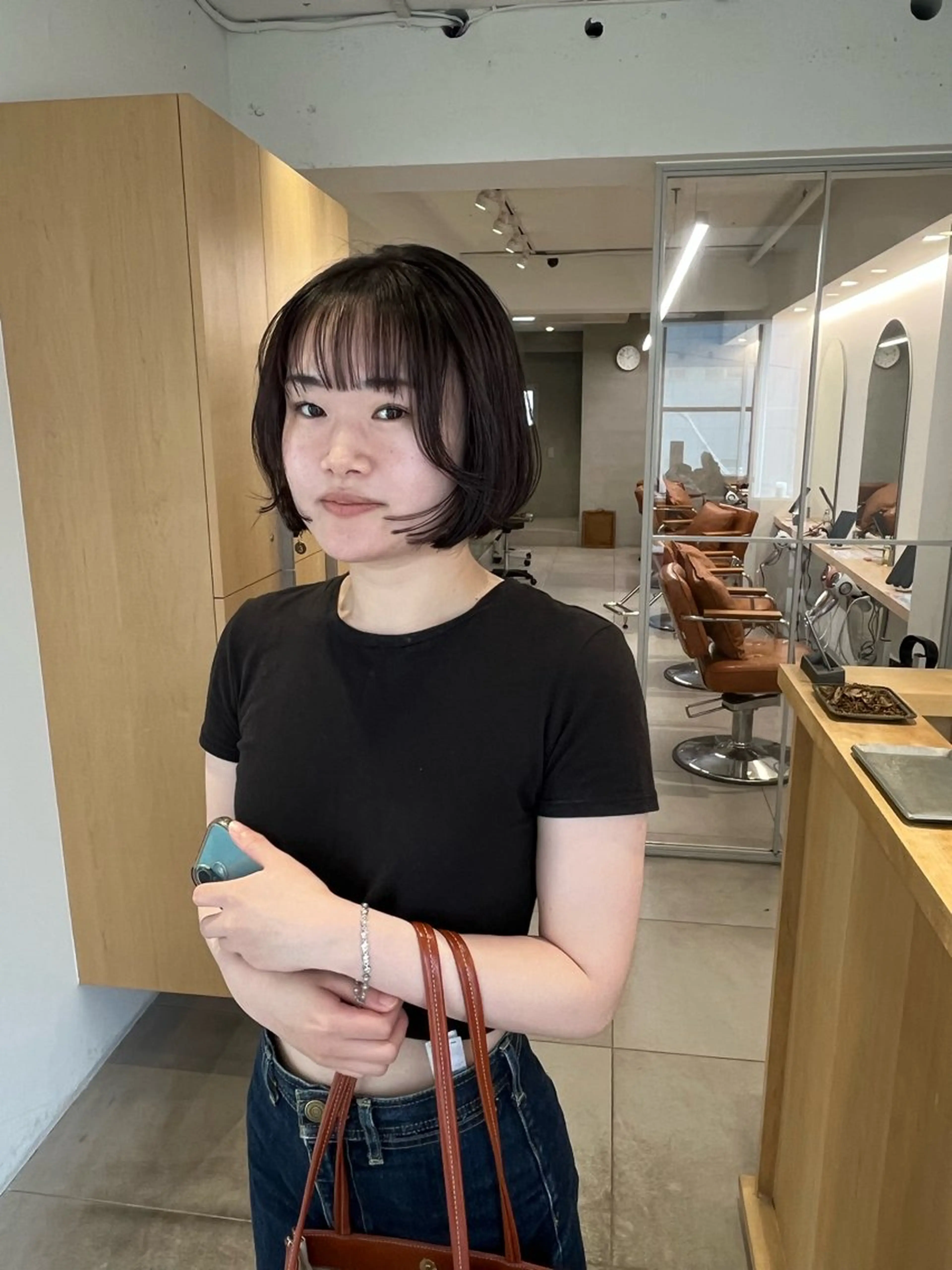 ミディアム カラー カット ヘアカラー トリートメント Kasumi | くすみブラウン×渋谷のヘアスタイル