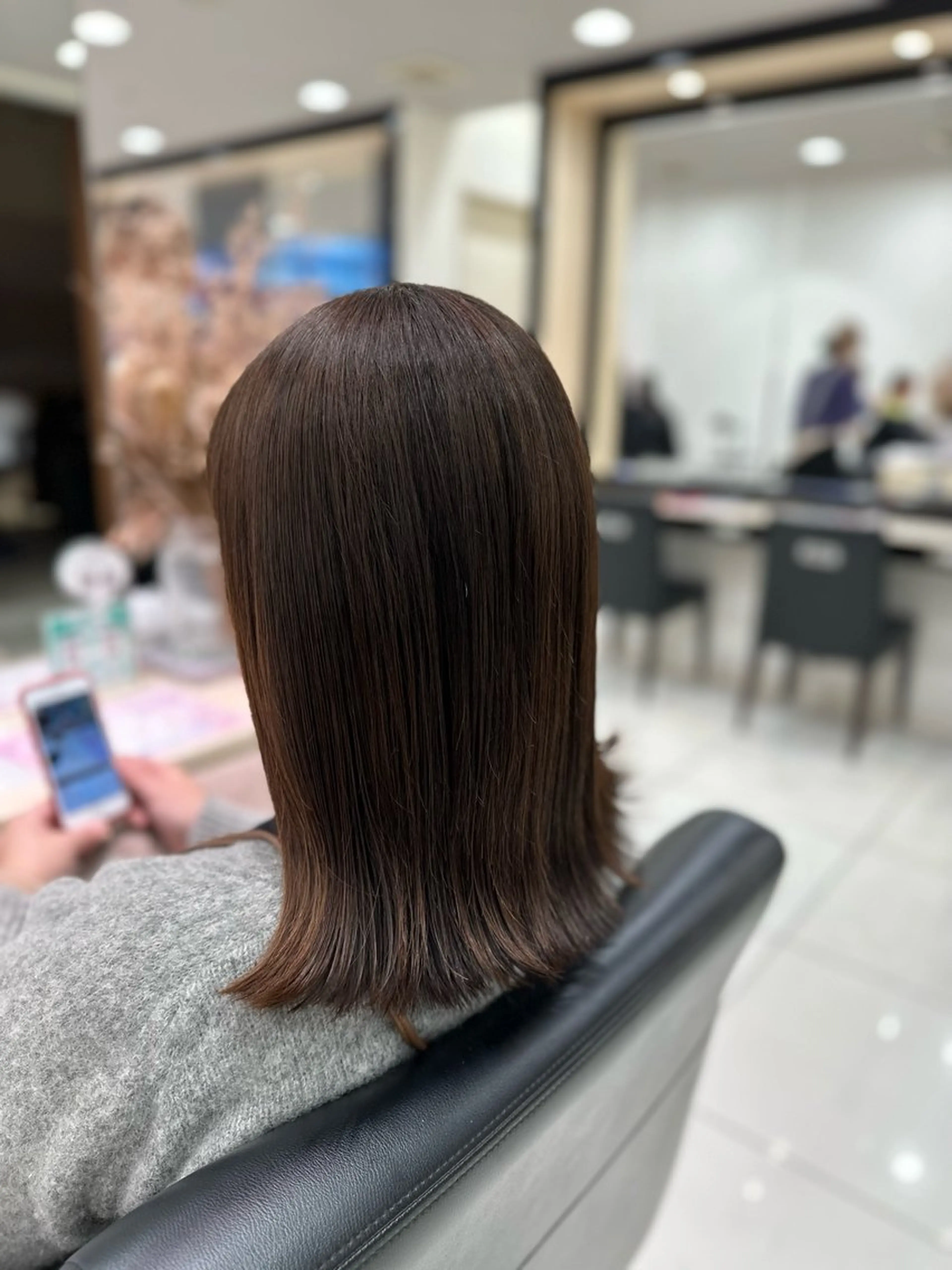セミロング カラー トリートメント クロスパーマ/うる艶 カラー/Kurumiのヘアスタイル