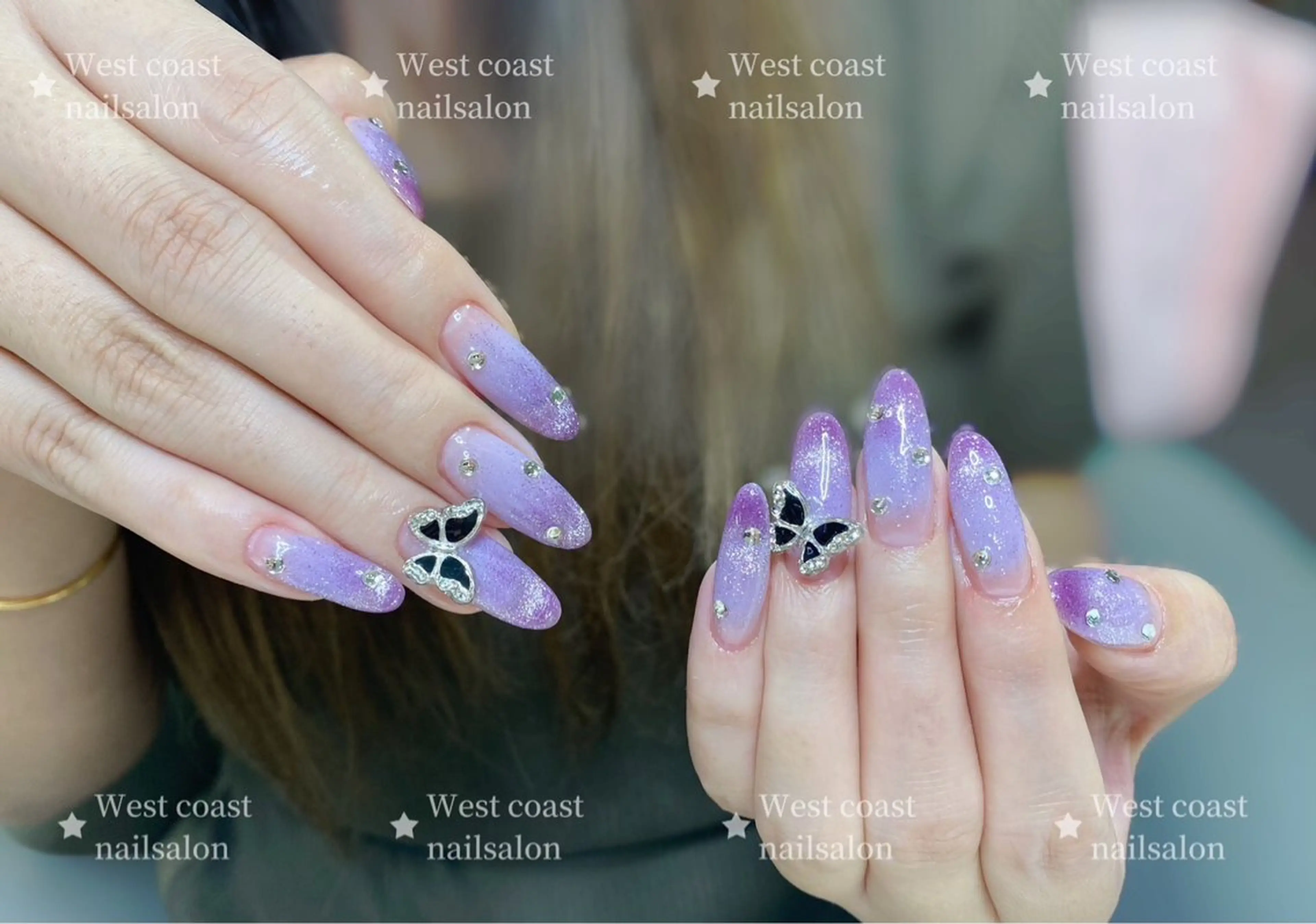 ネイル リボン、ガーリー パーツ放題専門店のネイルデザイン