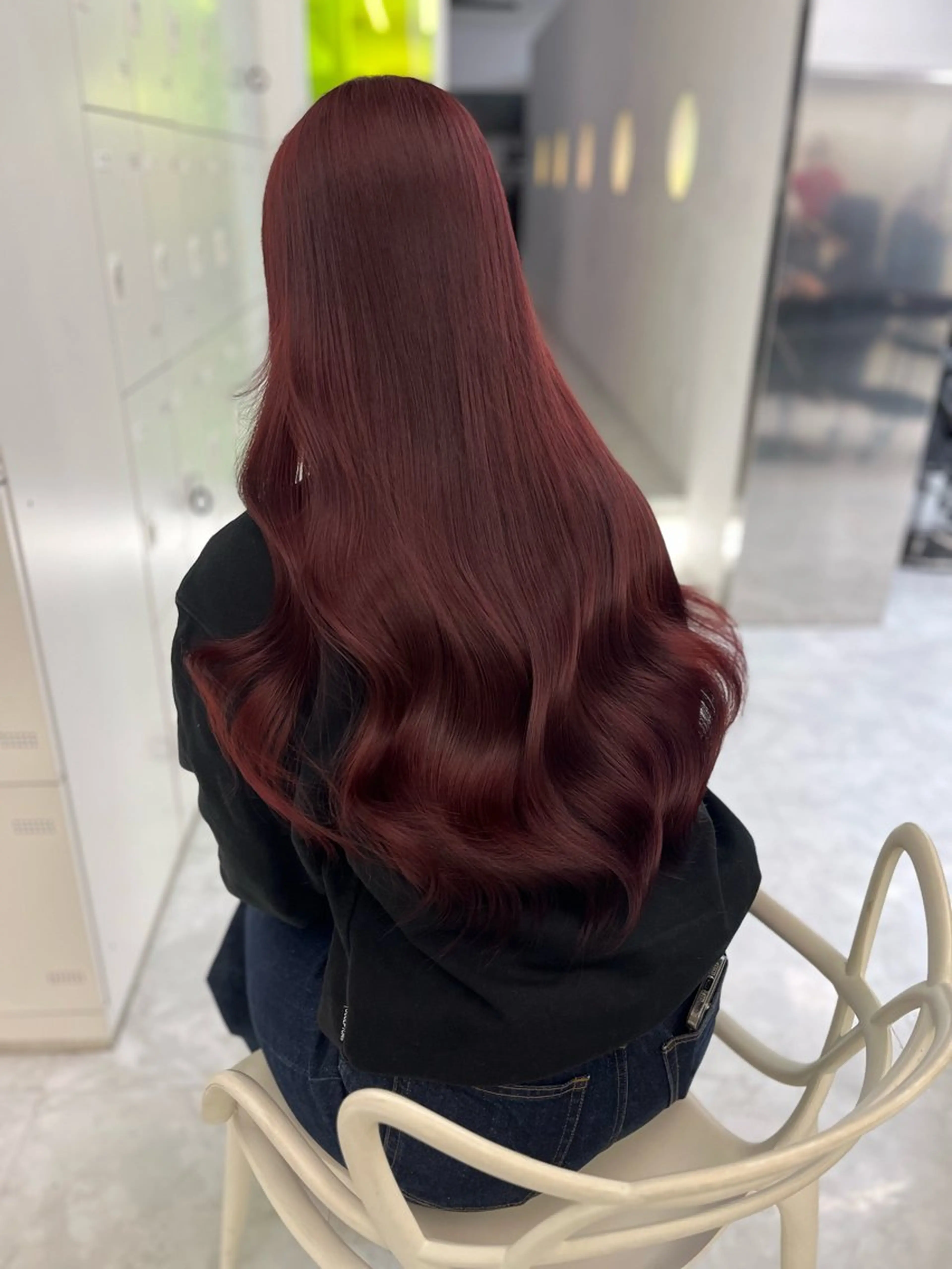 ロング ヘアカラー トリートメント ヘッドスパ ヘアセット 💗韓国暖色ヘア NO.1💗🪽のヘアスタイル