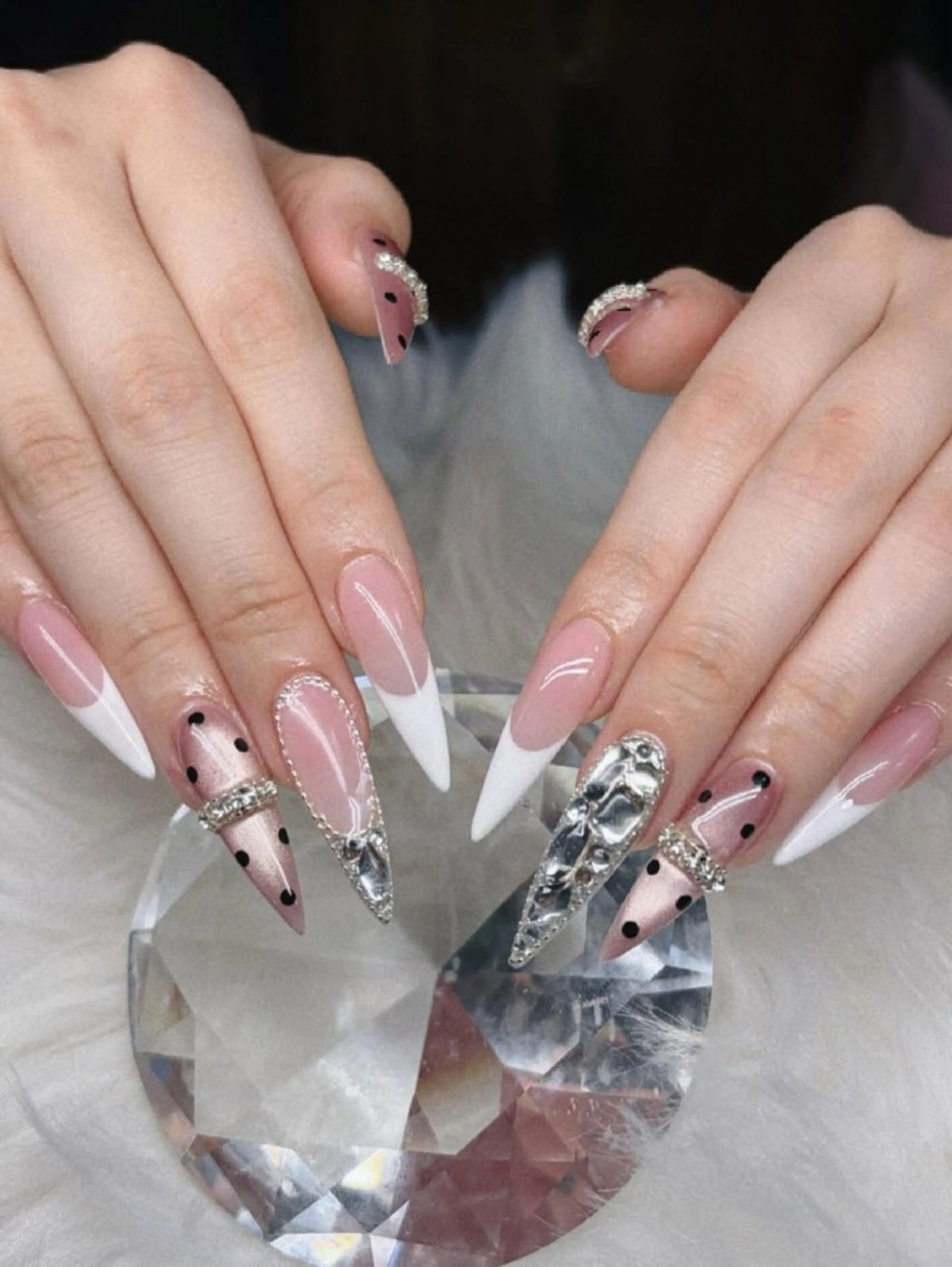 ネイル アートネイル オーロラネイル チークネイル 長さ出し フットネイル ハンドネイル 銀河_ Chan nailsのネイルデザイン