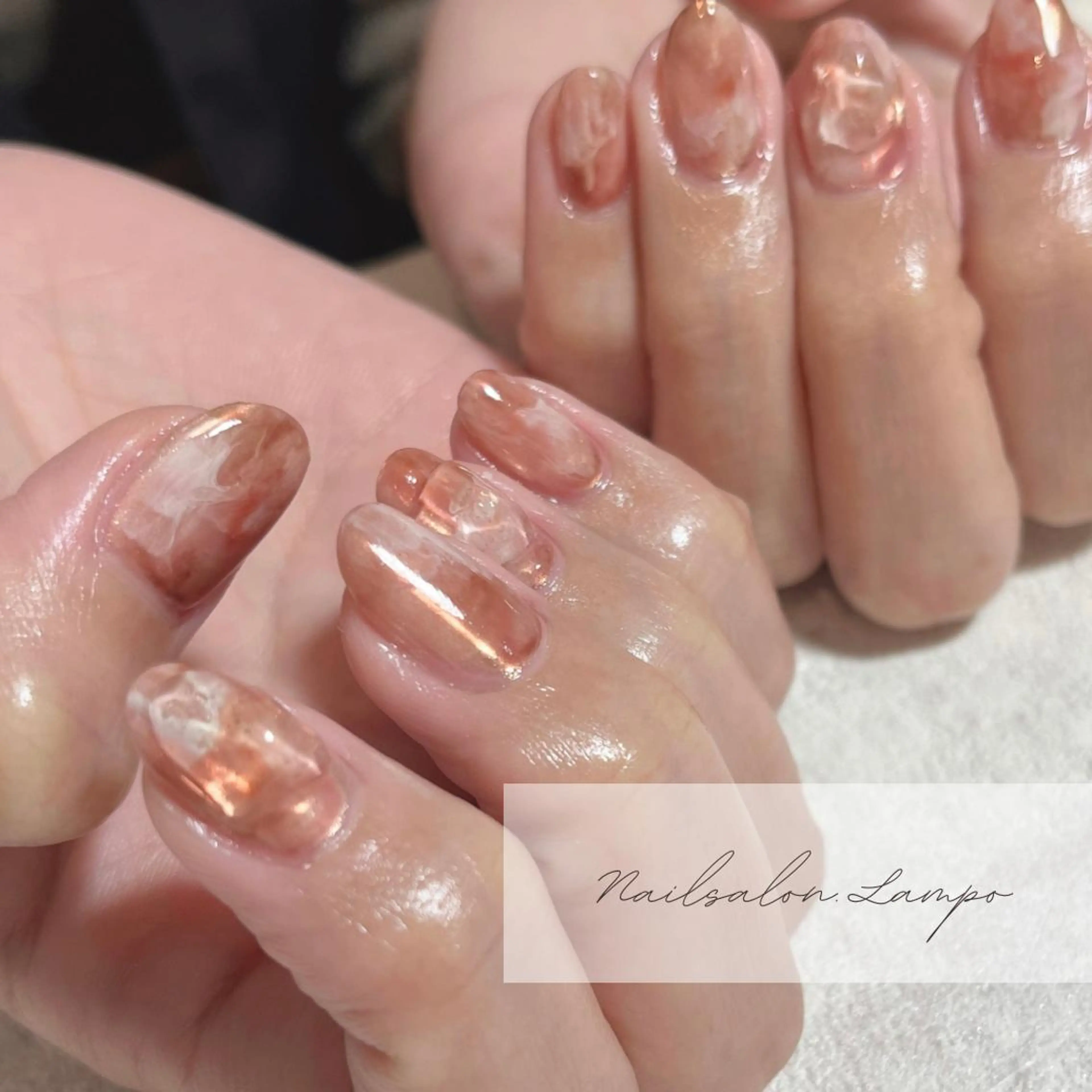 ネイル 氷ネイル・うるうるネイル ハンドネイル lampo yukoのネイルデザイン