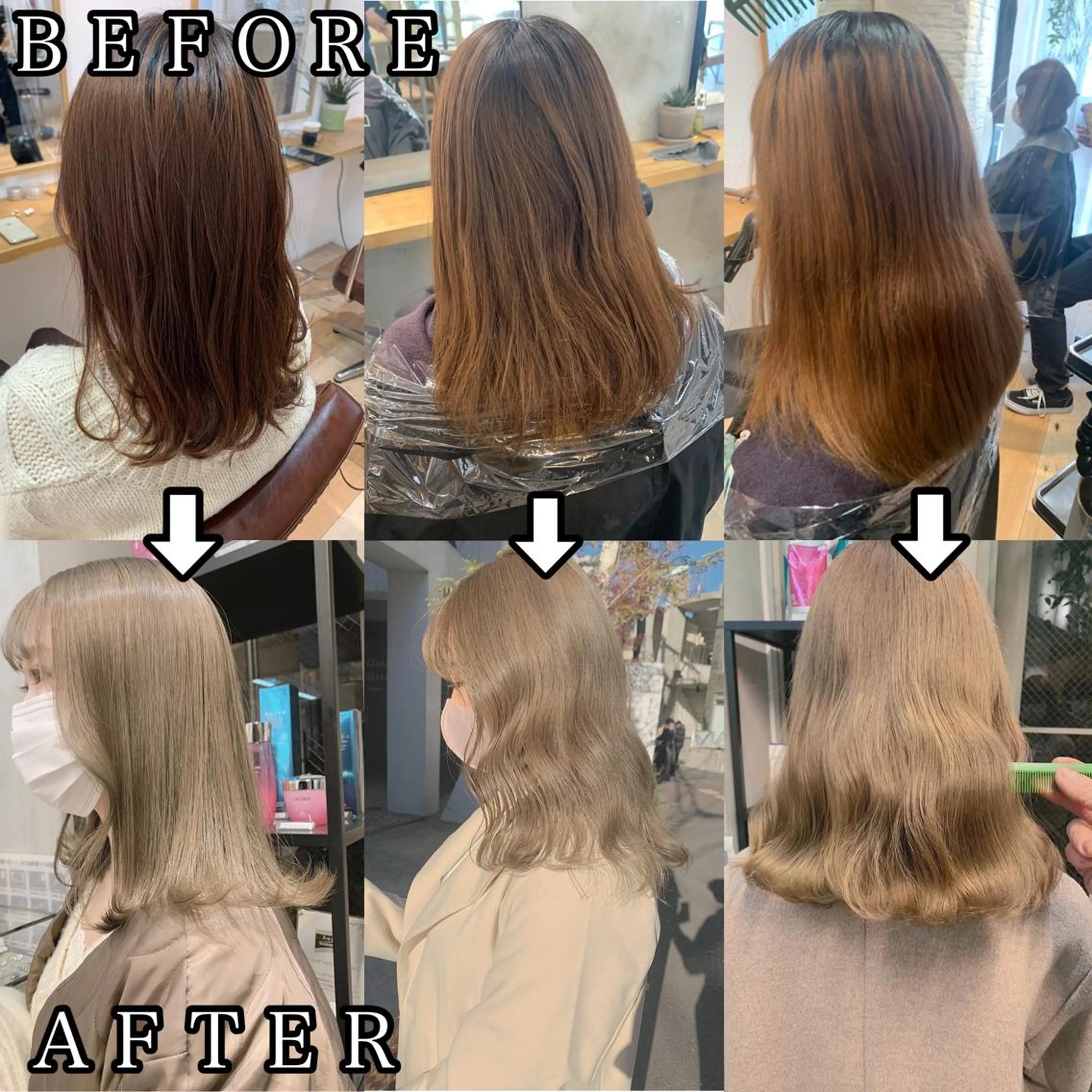 ミディアム カラー パーマ ヘアカラー トリートメント ハイトーンボブ 前田 表参道　グレージュのヘアスタイル