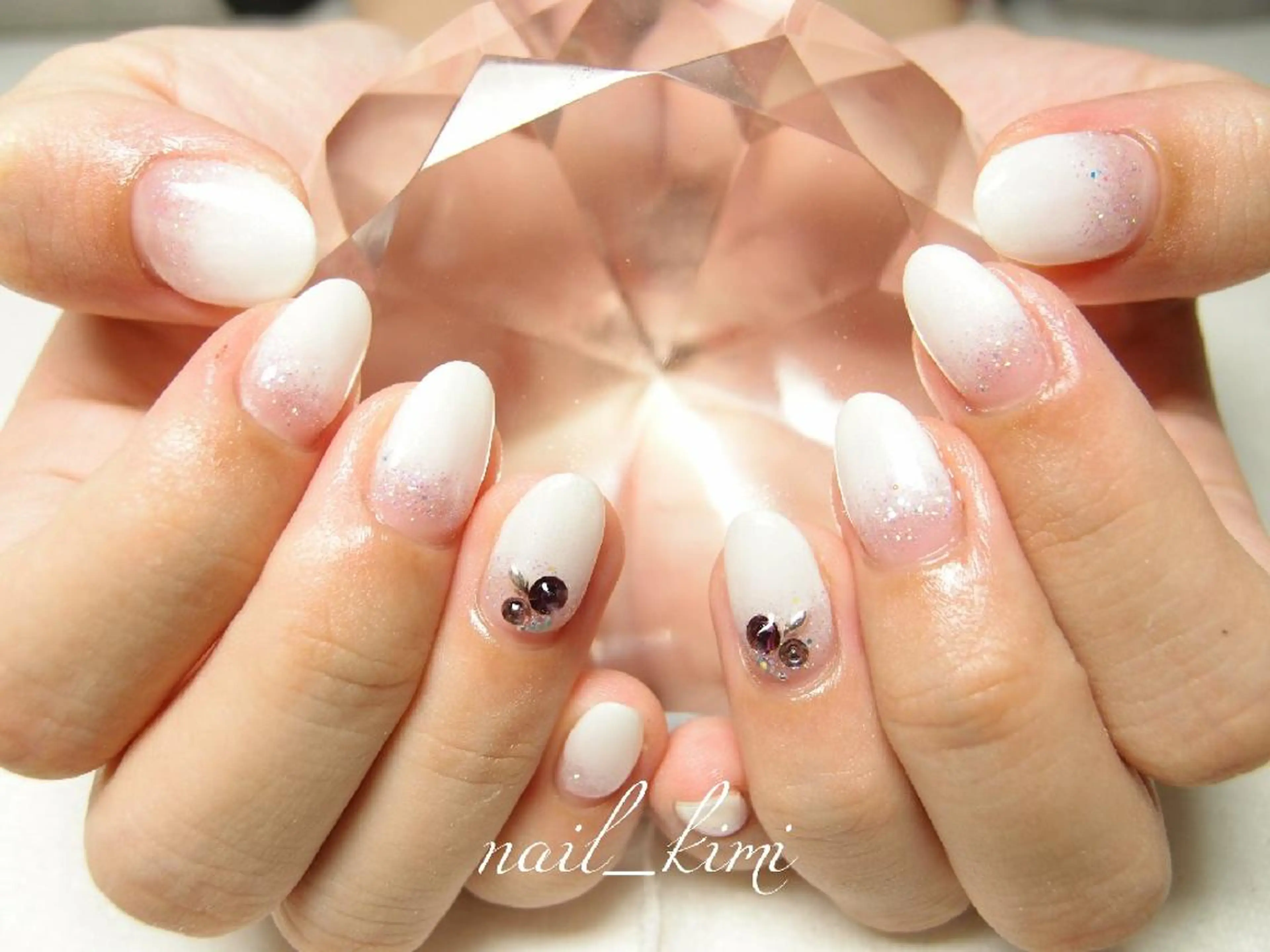 メンズ ネイル グラデーション ストーンネイル ETHOSENSE. kimikaのネイルデザイン