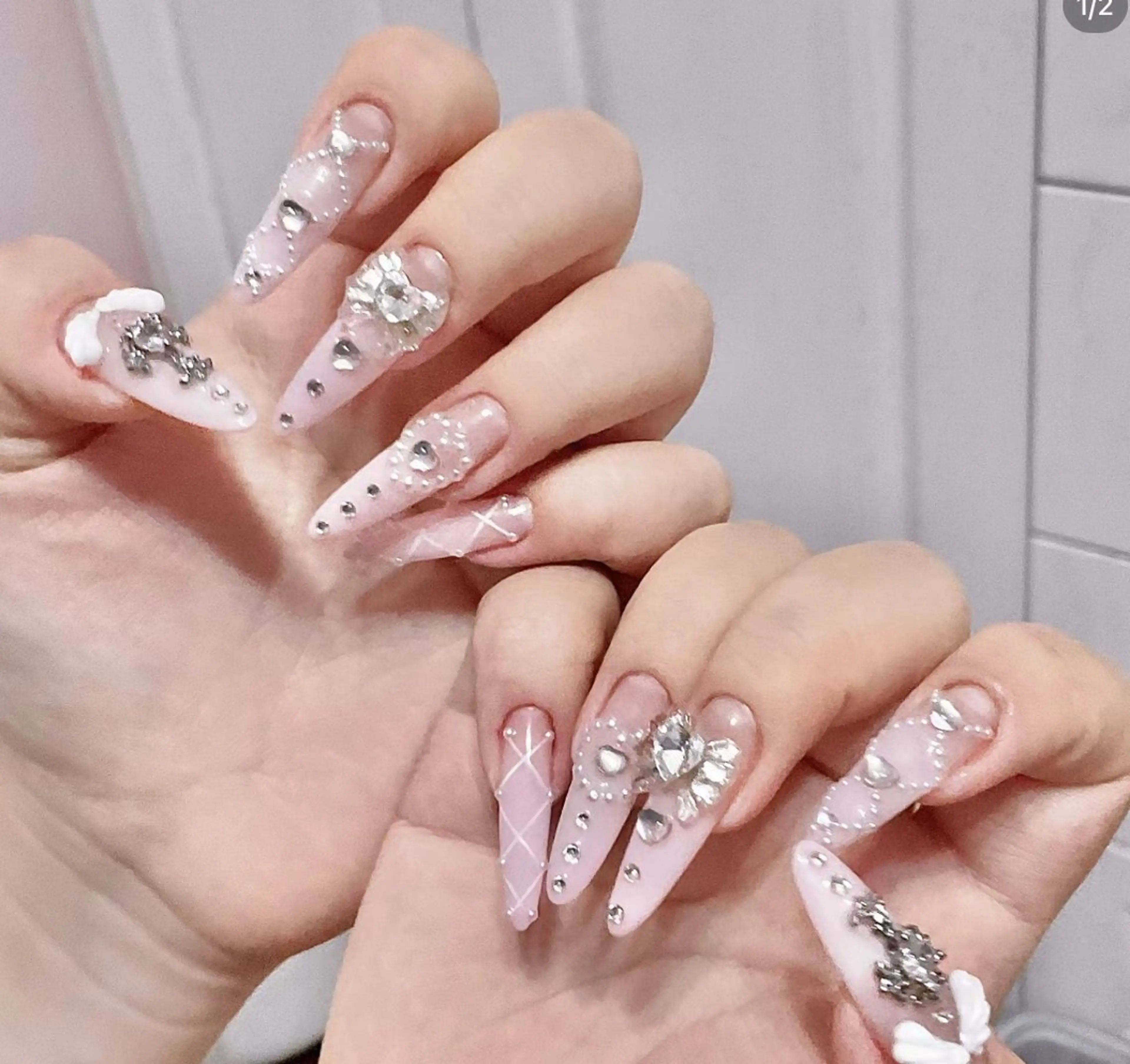 ネイル アートネイル オーロラネイル チークネイル フレンチネイル ガラスフレンチ ハンドネイル 🎀🎀YooLi Nail Salonのネイルデザイン