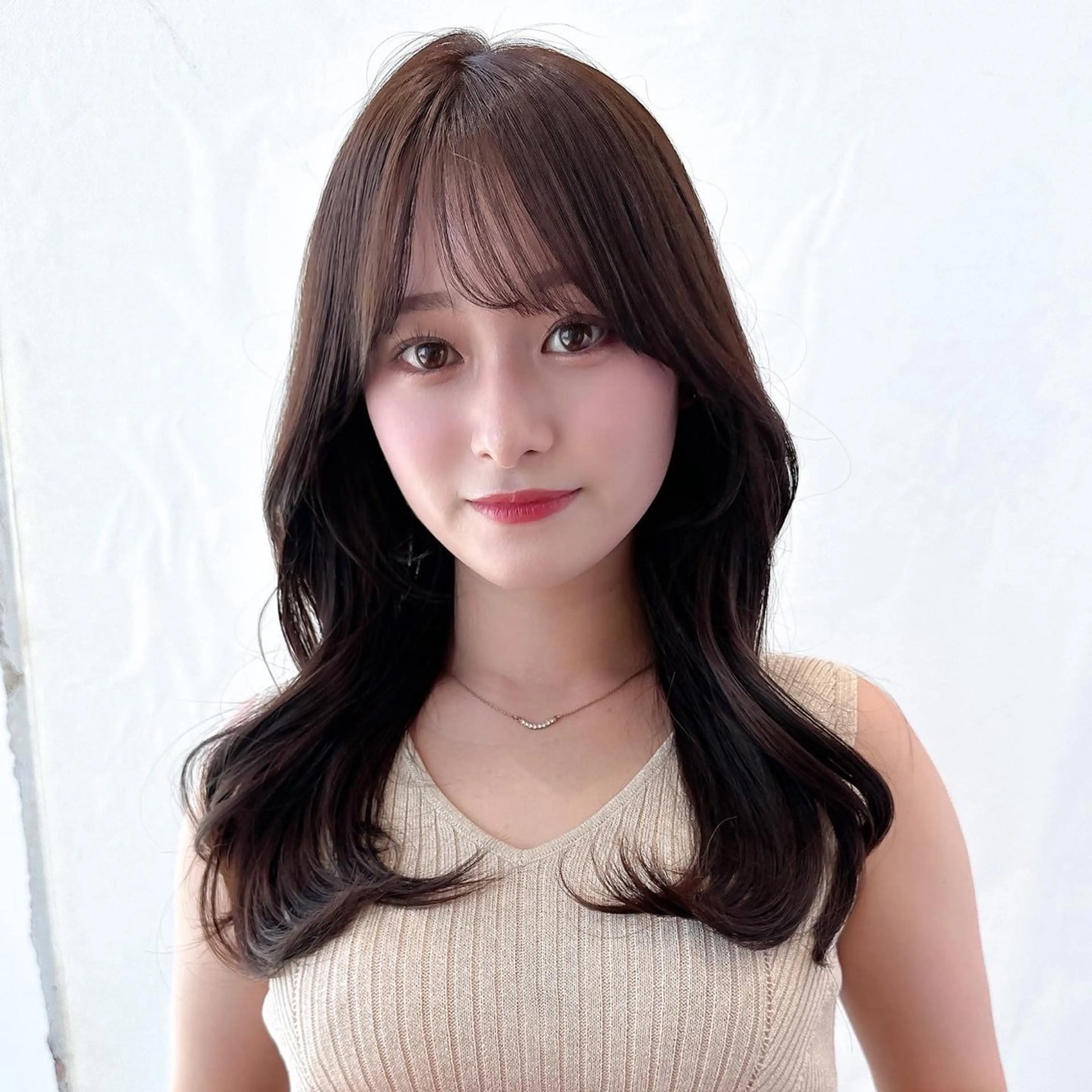 セミロング カラー ベージュカラー ブラウンカラー ブラウンベージュ くびれヘア 顔周りカット 顔周り/くびれヘア 韓国ヘア💕風間るなのヘアスタイル