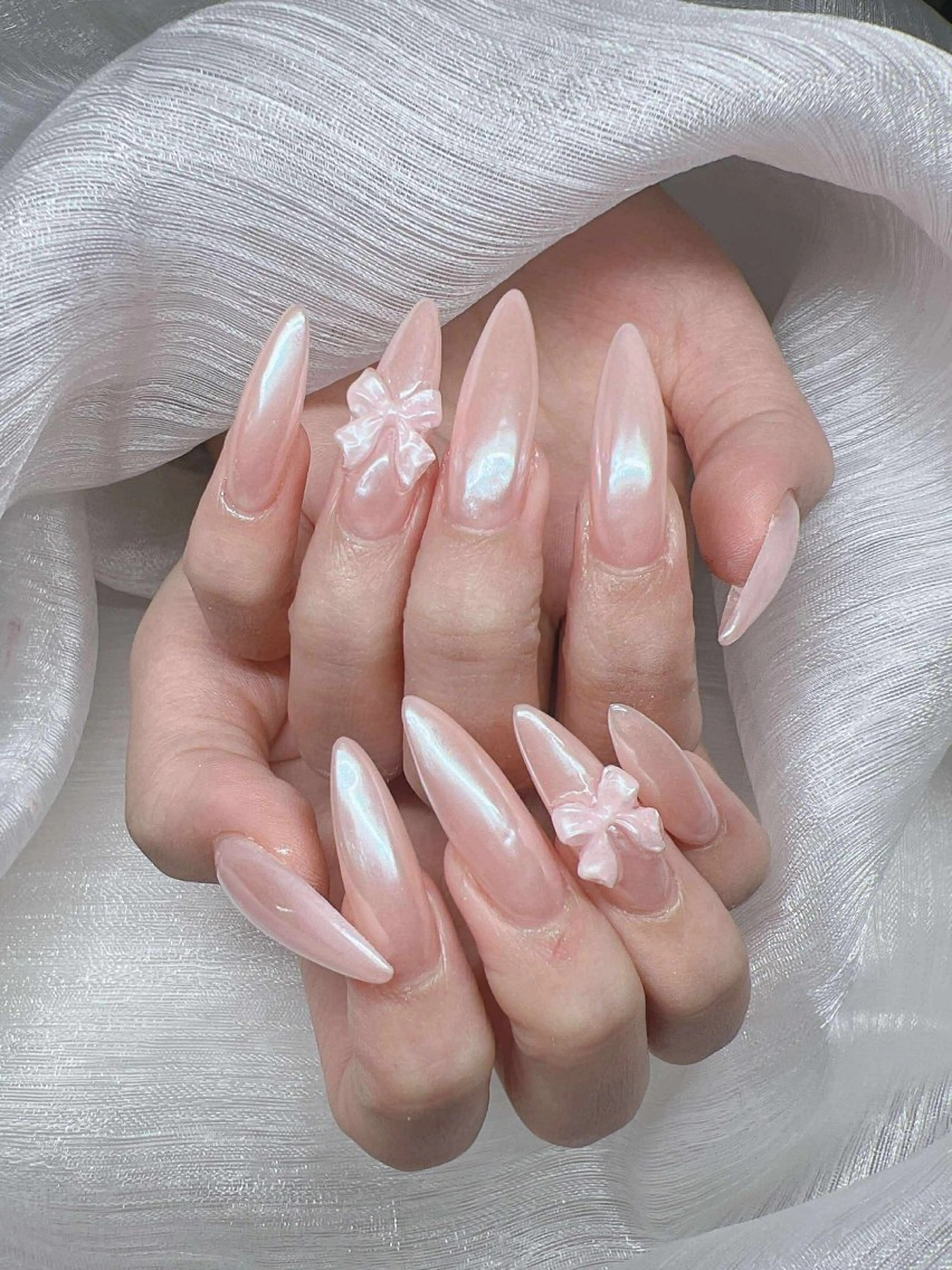 ネイル 長さ出し グラデーション 卒業式 キラキラネイル マグネットネイル ハンドネイル Lee Nailsのネイルデザイン