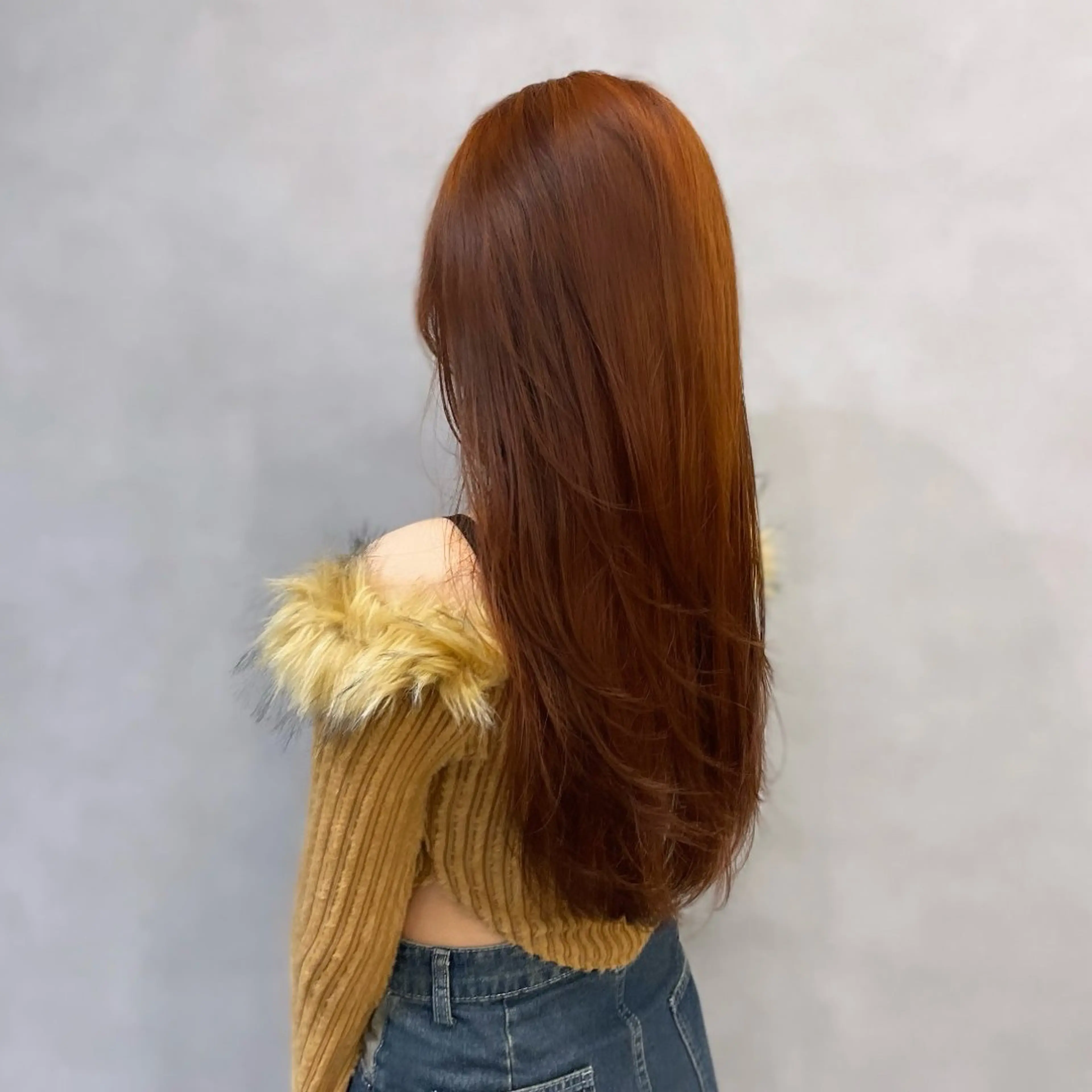 ロング カラー ブリーチ ブラウンカラー オレンジ オレンジブラウン レイヤーカット カット ヘアカラー Rui/透明感カラー 暖色/レイヤーカットのヘアスタイル