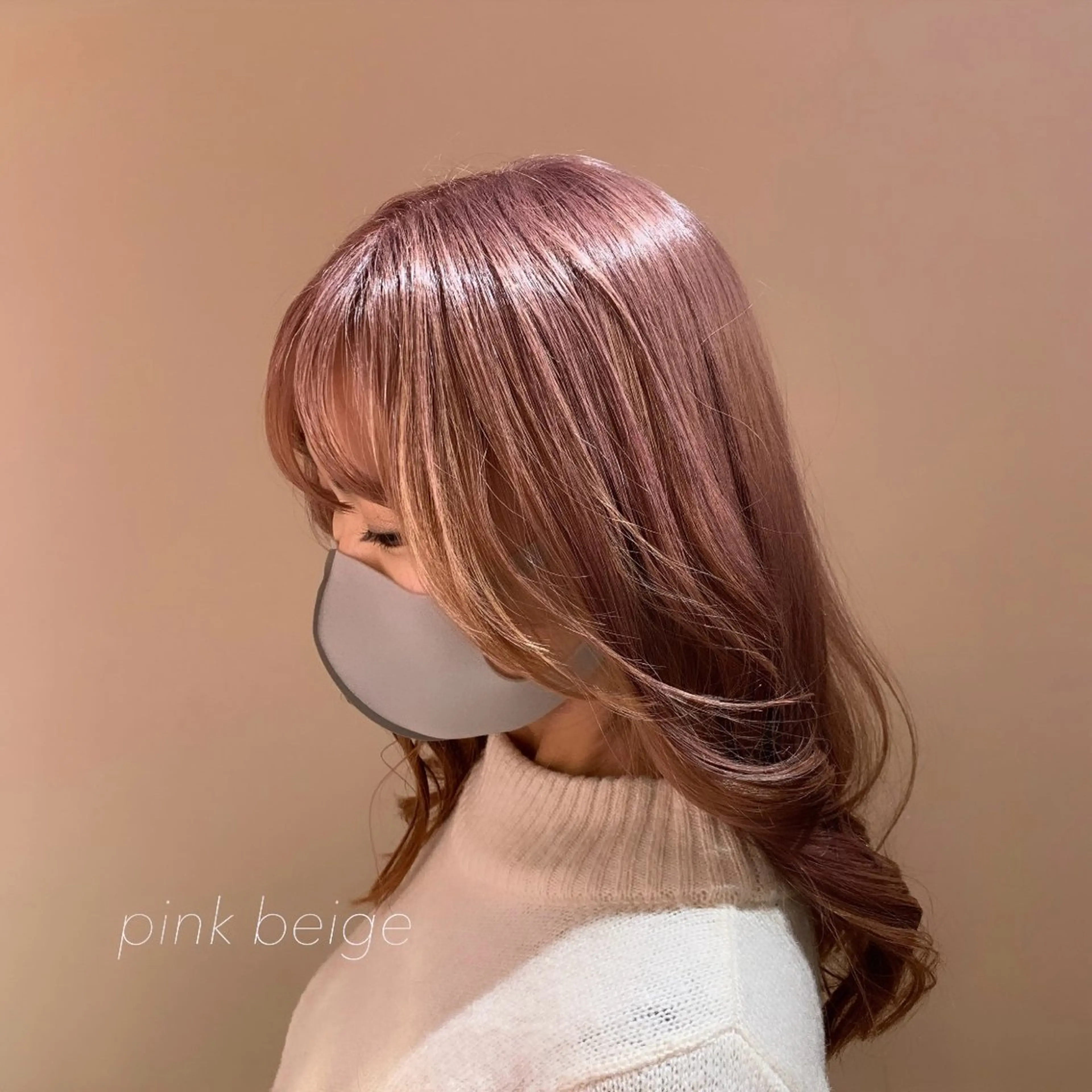 ロング カラー ベージュカラー ピンクカラー ピンクベージュ 似合わせカット得意 💛RENA💛のヘアスタイル