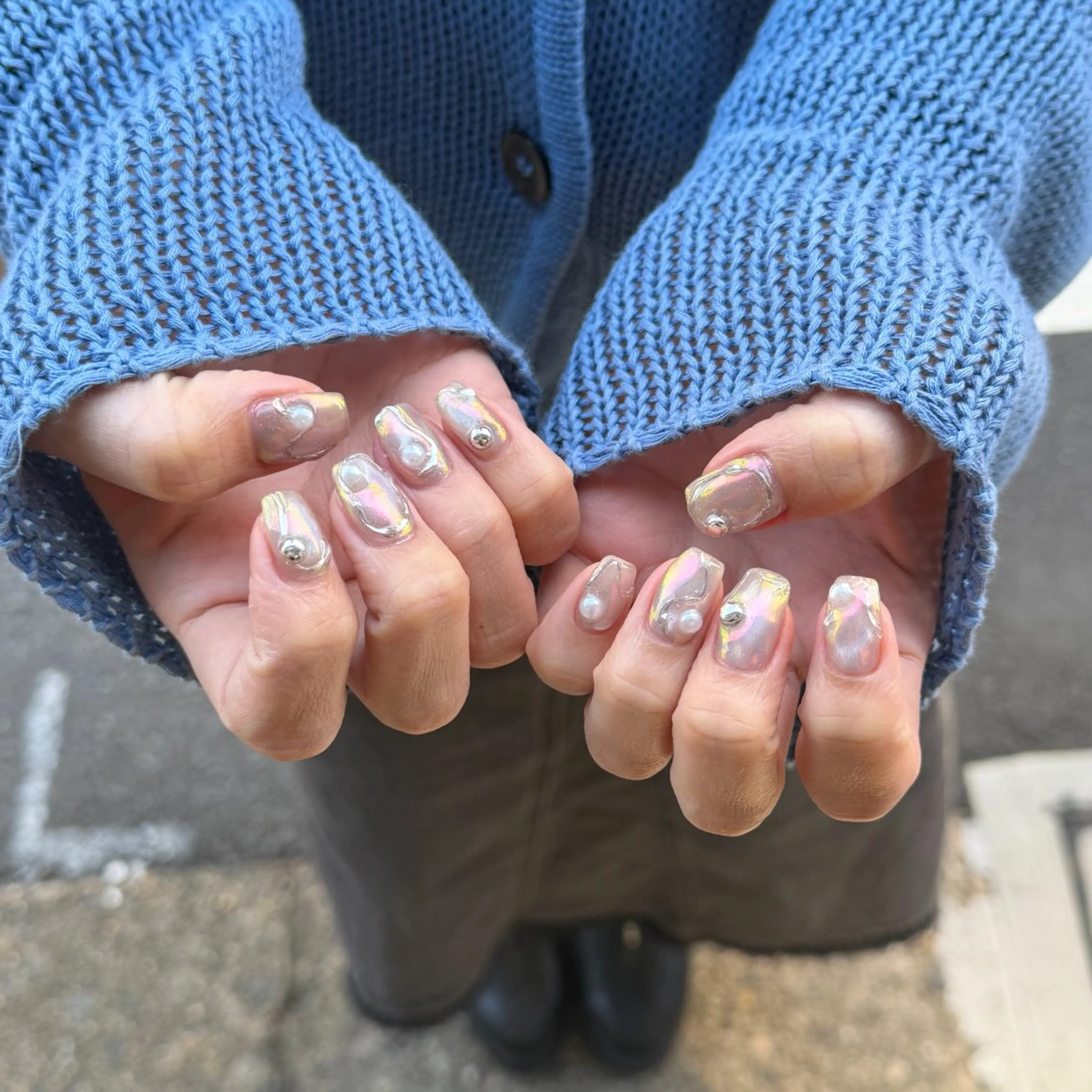 ネイル マグネットネイル ミラーネイル ハンドネイル 𝐫𝐚𝐢 𝐧𝐚𝐢𝐥のネイルデザイン