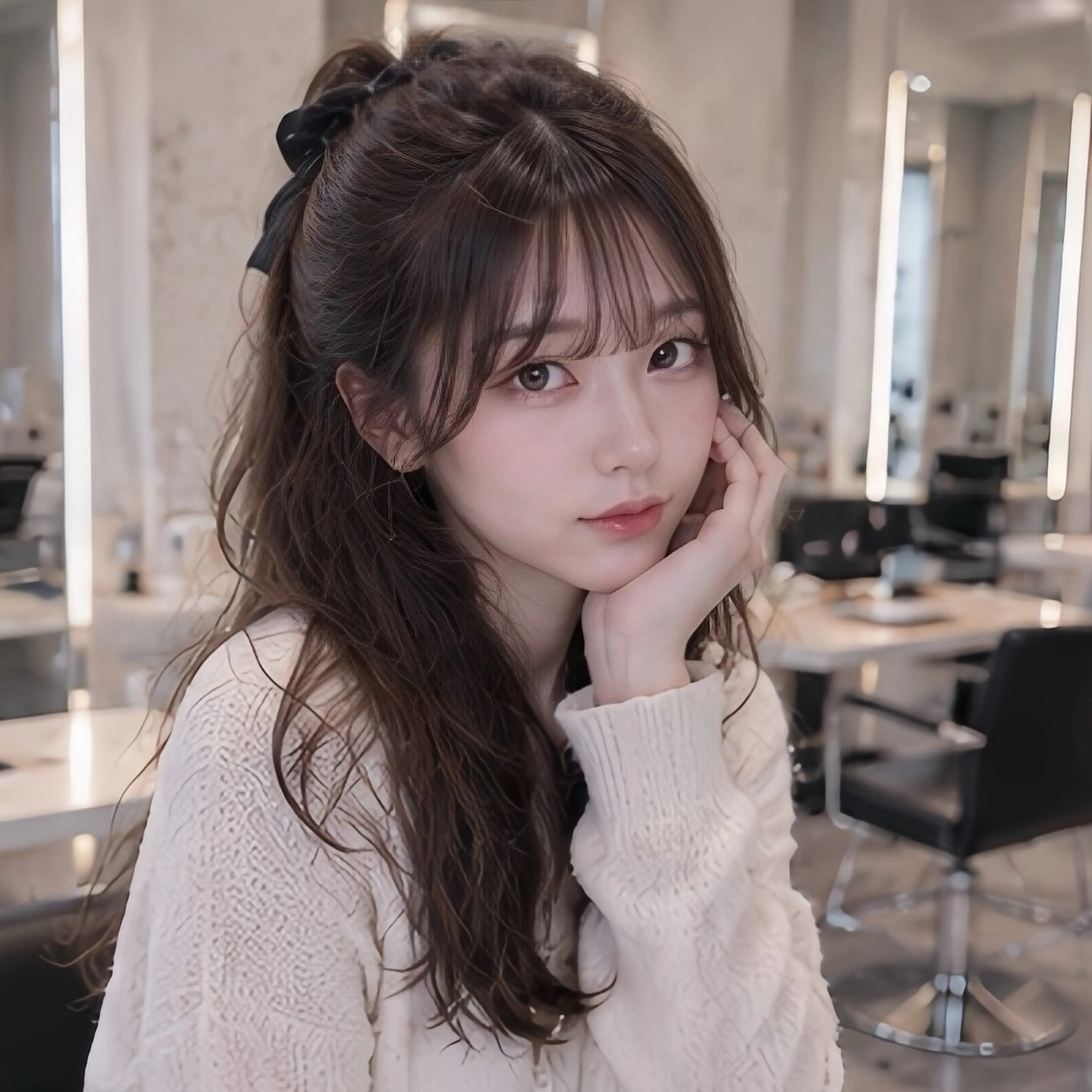 ロング カット 🎀池袋🎀顔周り 💖🇰🇷おばかんのヘアスタイル