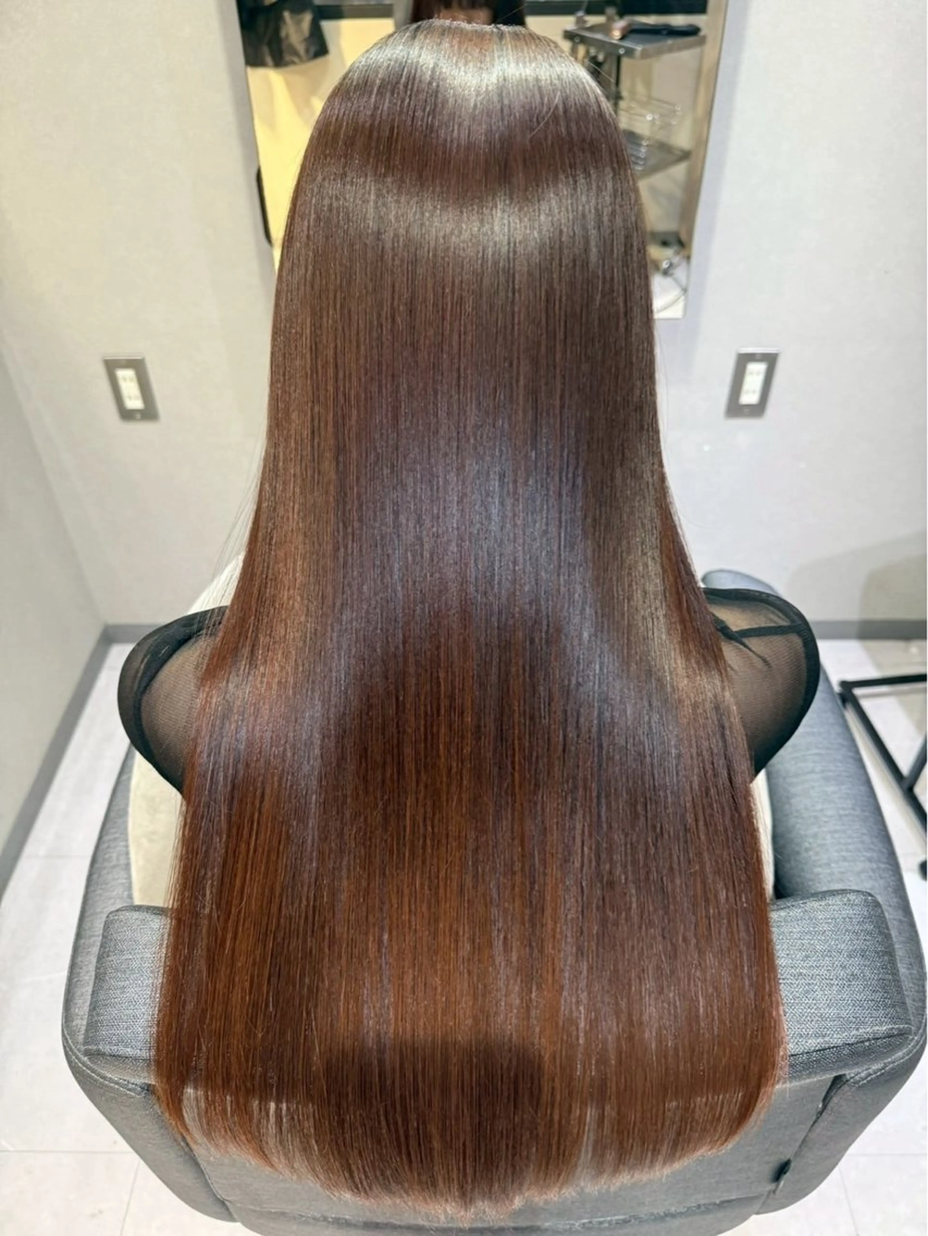 ロング カラー 髪質改善韓国コテ巻き パーマ/城井友輔のヘアスタイル