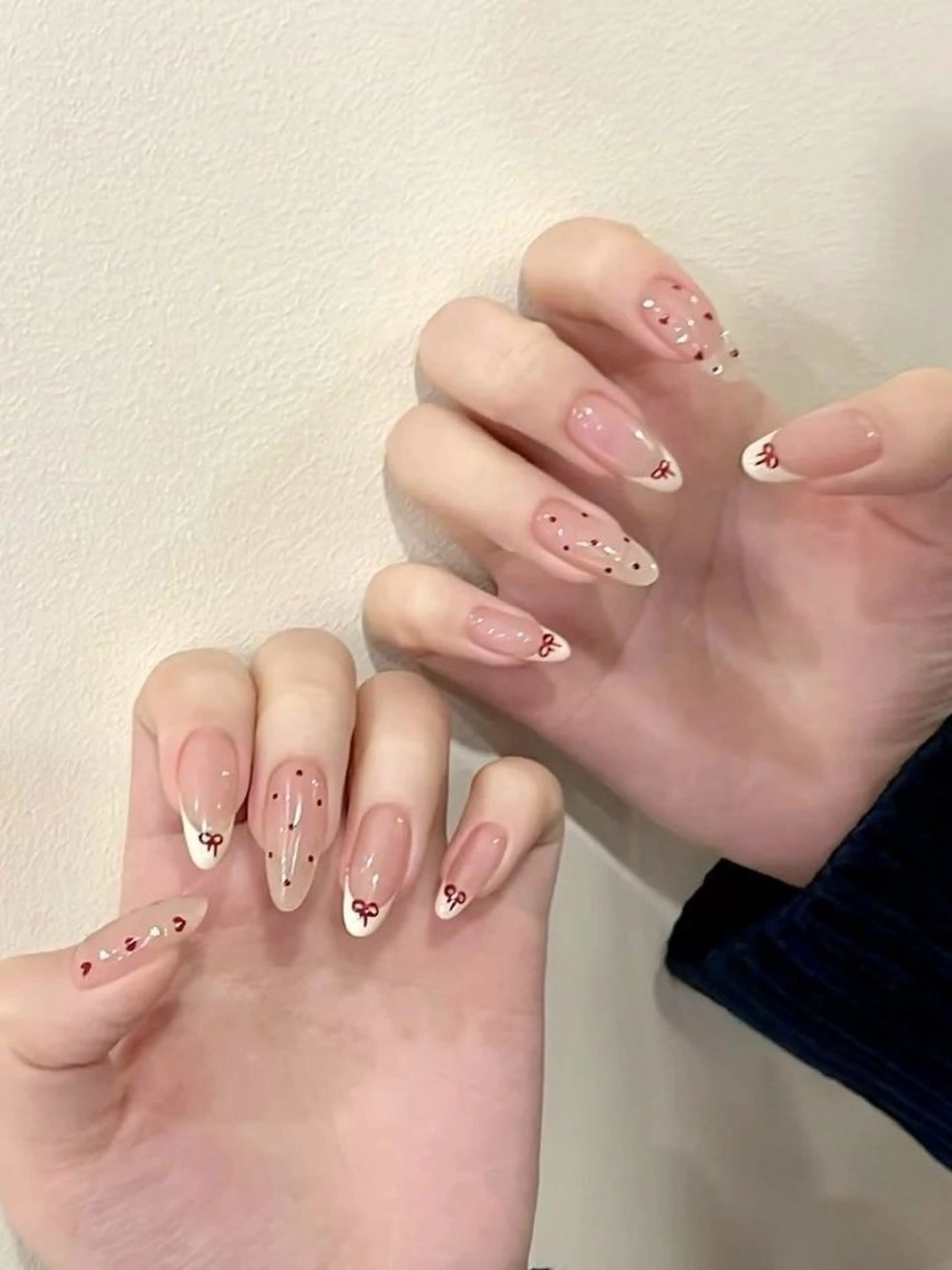 ネイル 長さ出し フレンチネイル グラデーション 卒業式 マグネットネイル MIHANA NAILのネイルデザイン