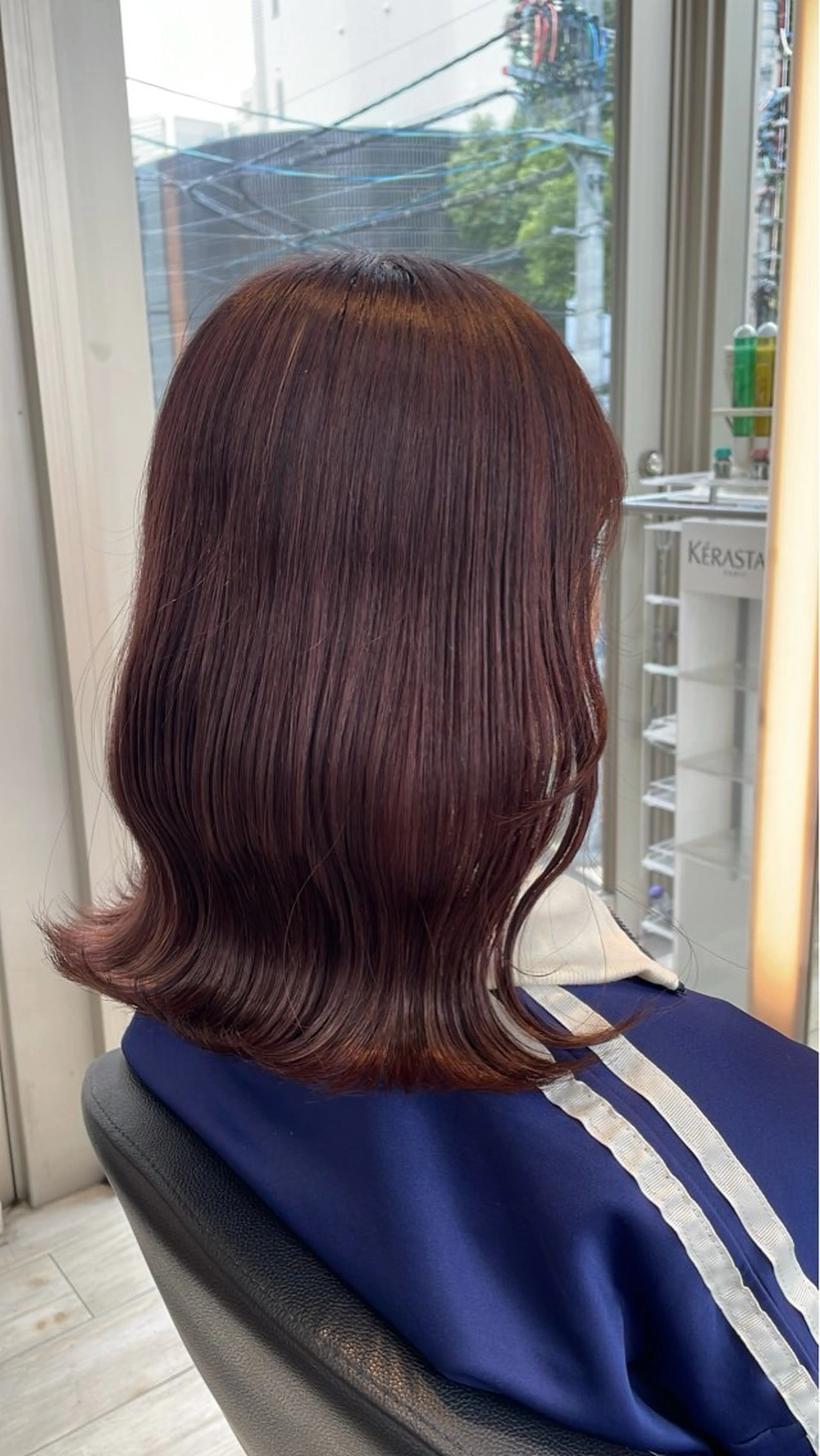 ミディアム カラー ブリーチ ブラウンカラー ピンクカラー ピンクブラウン ブリーチ/髪質改善/ ハイトーン/暖色のヘアスタイル