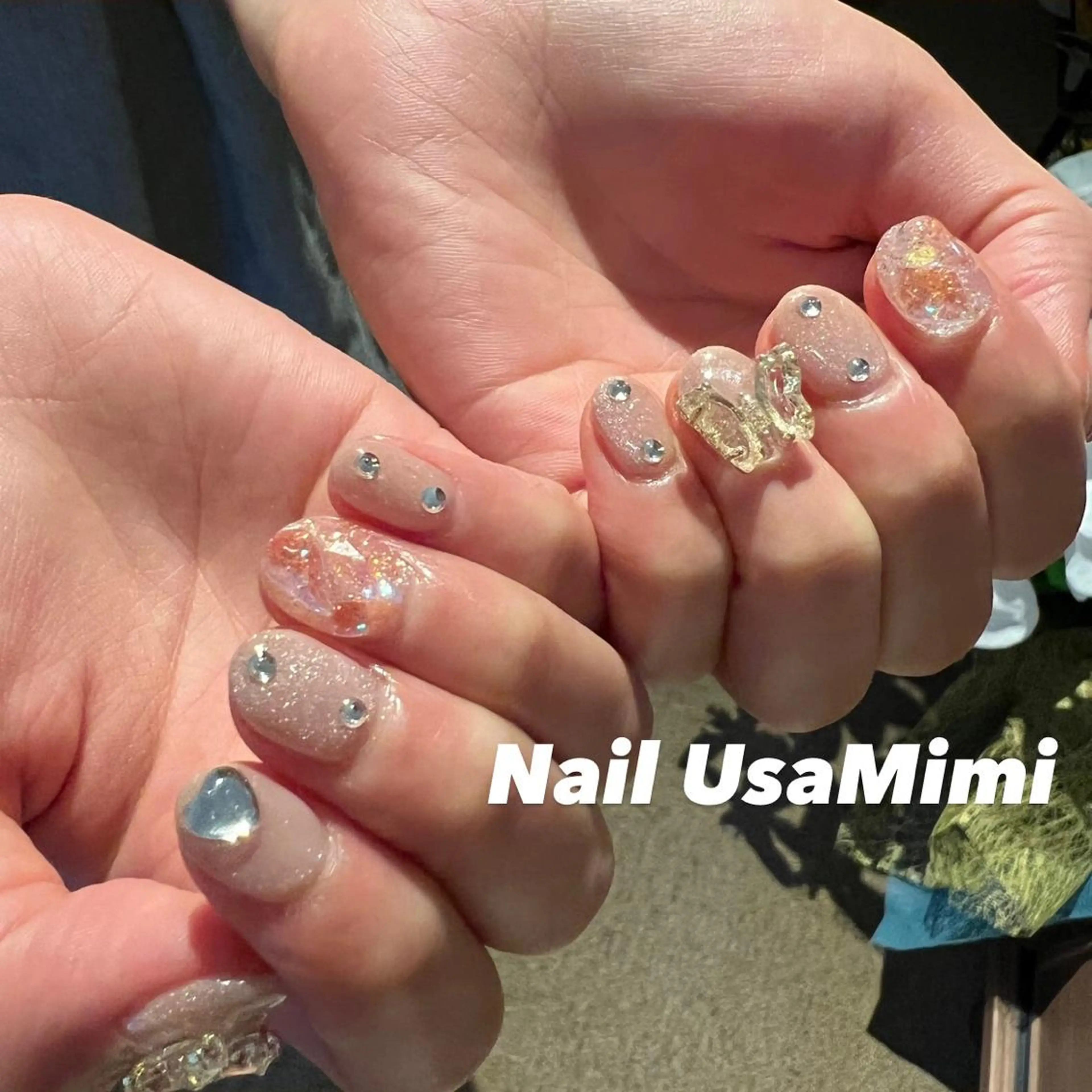 ネイル クリアネイル フットネイル ジェルネイル マグネットネイル 持ち込み 本町ネイルNail UsaMimiのネイルデザイン