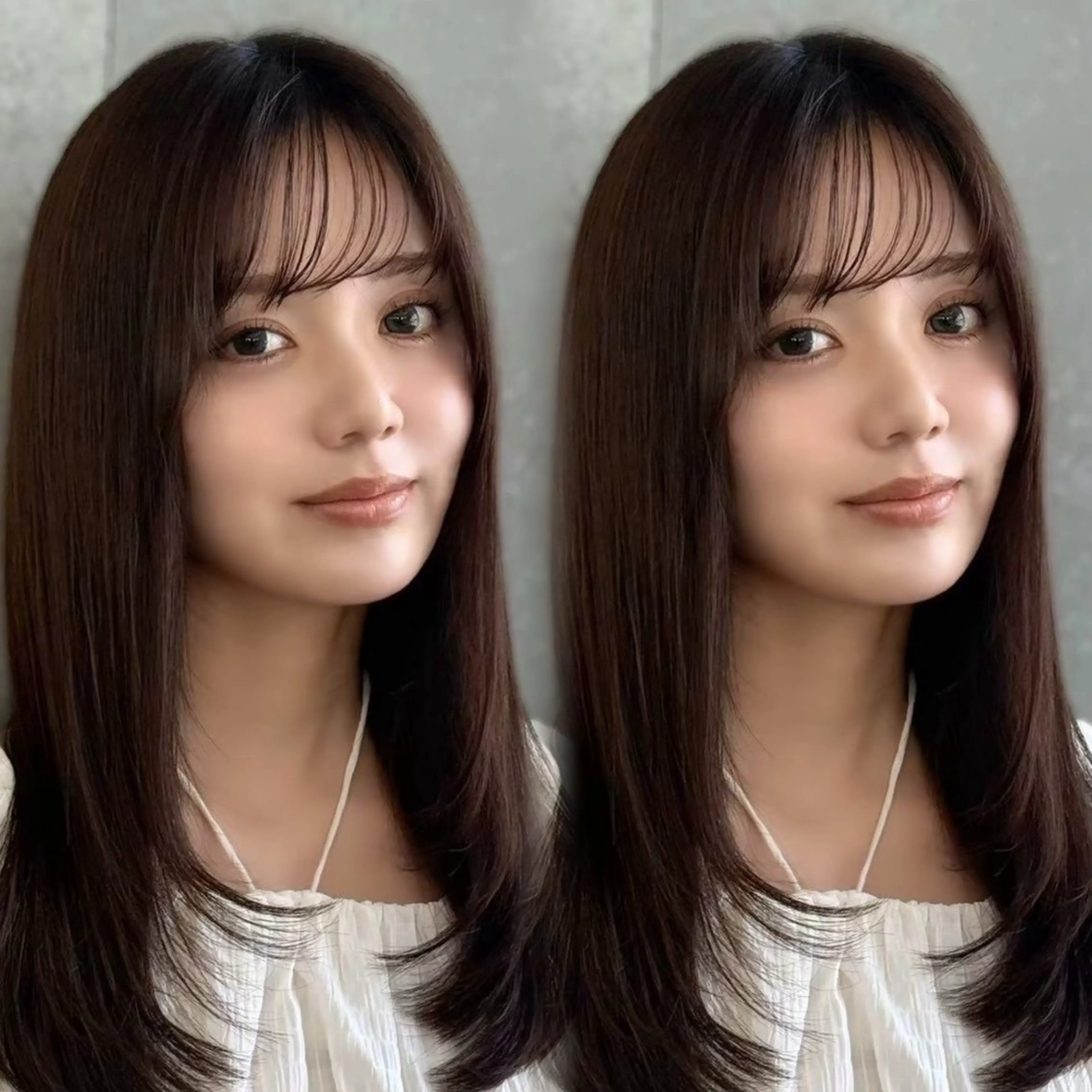 セミロング 縮毛矯正 🦋高屋敷陸🦋 レイヤー/グレージュのヘアスタイル