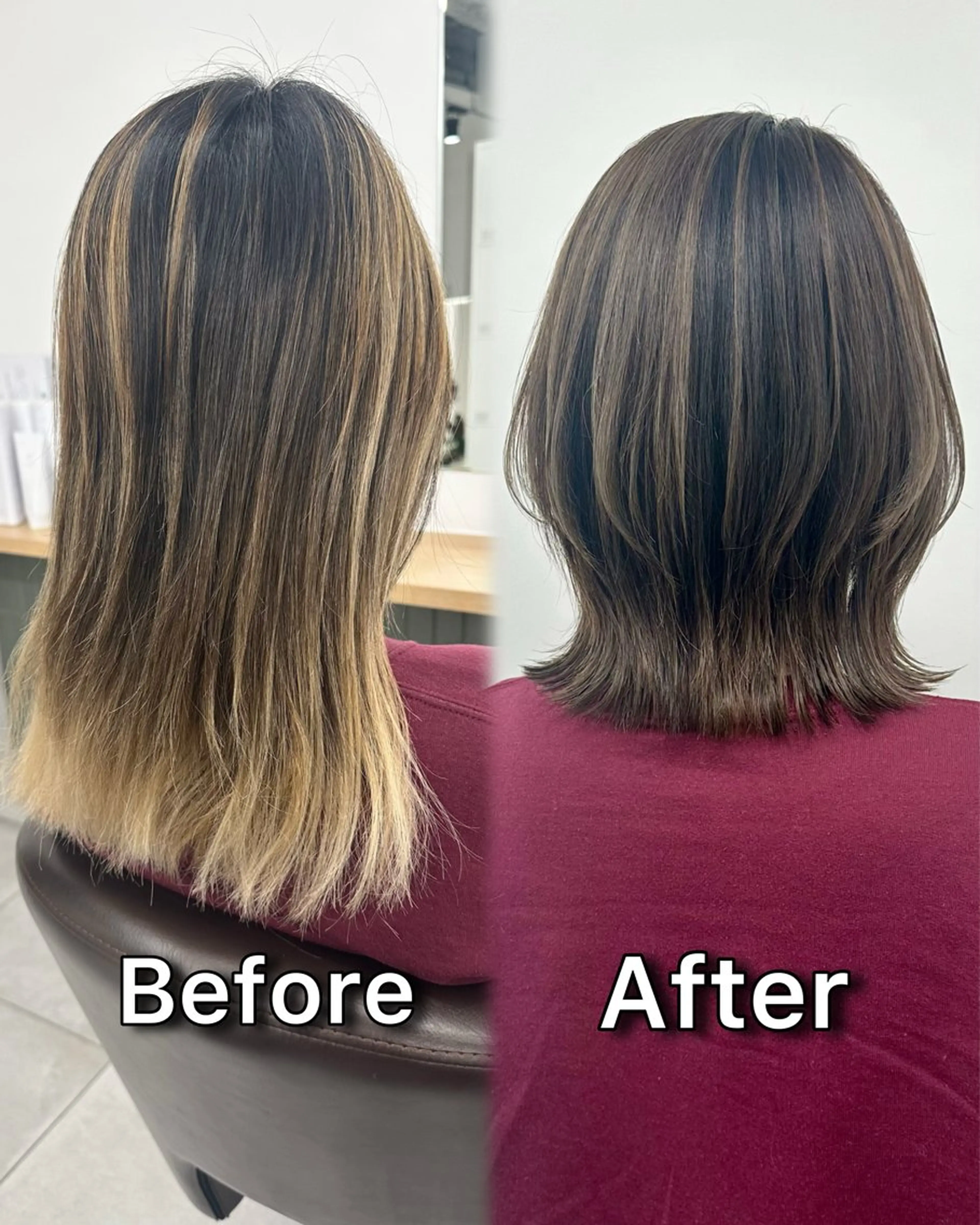 ミディアム カラー カット ヘアカラー トリートメント ブリーチなし/レイヤ ー特化🌈Tommyのヘアスタイル