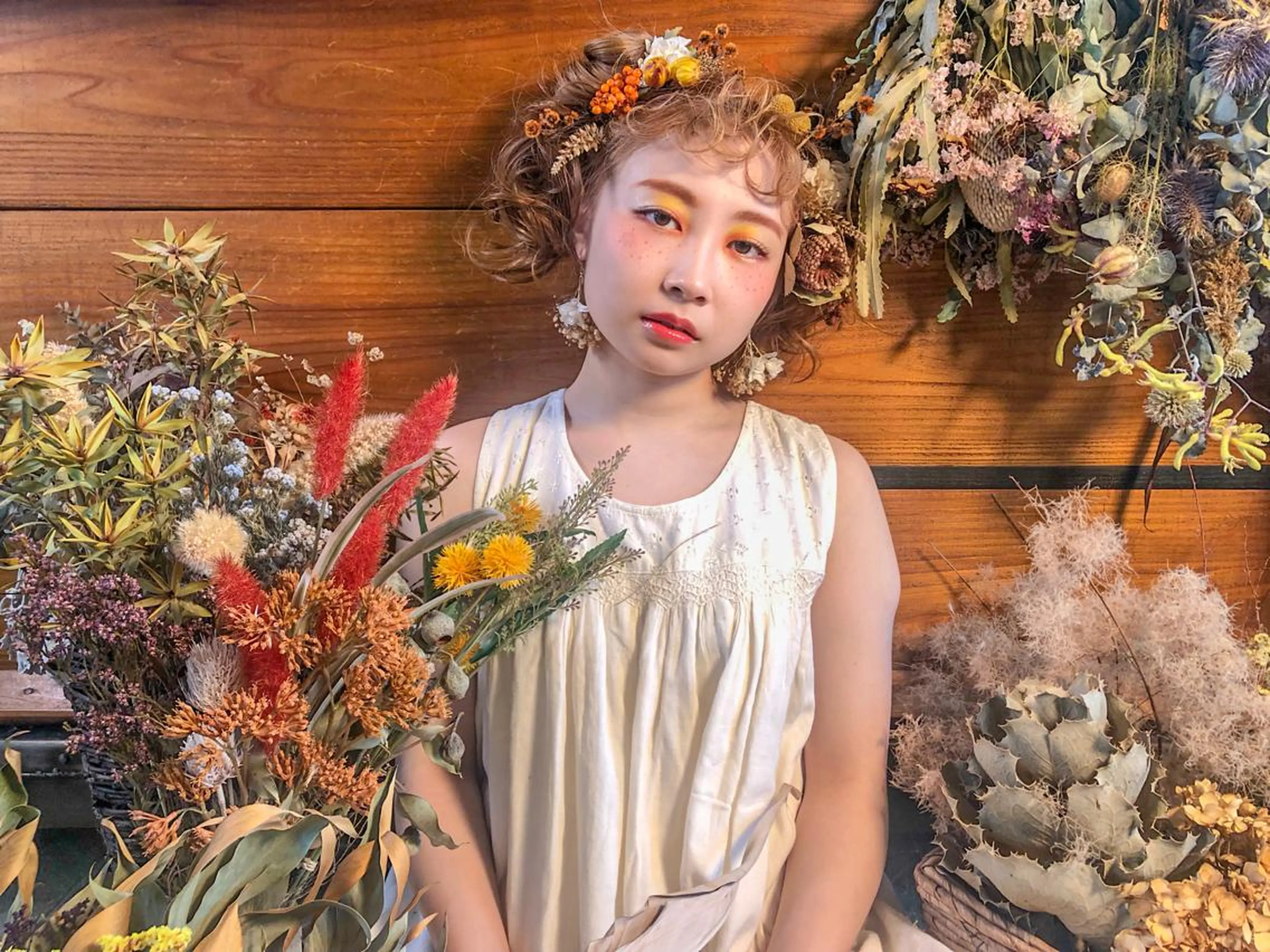 セミロング カラー ヘアアレンジ ネイル 佐藤 美聡のヘアスタイル