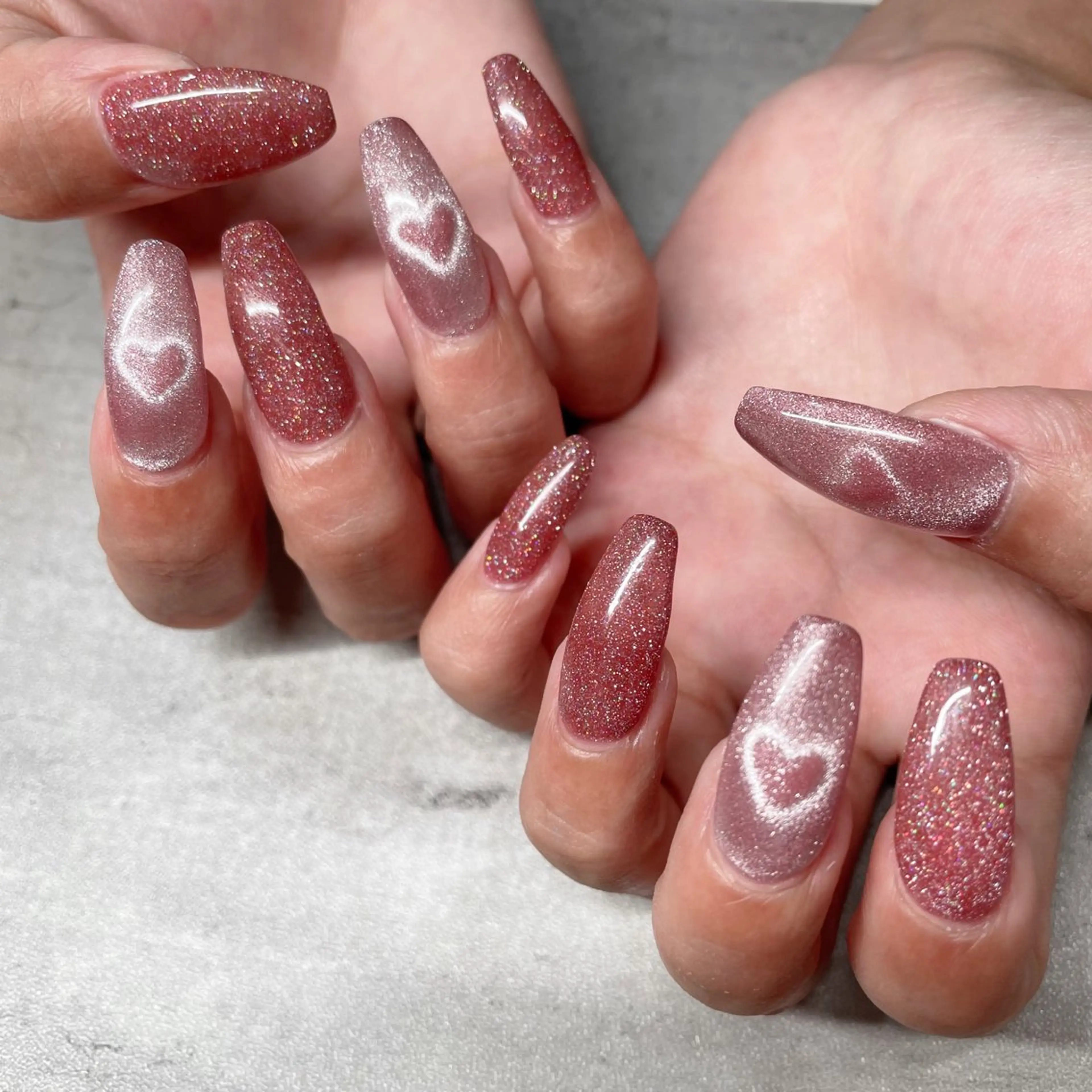 ネイル ハート マグネットネイル seri joieangeのネイルデザイン