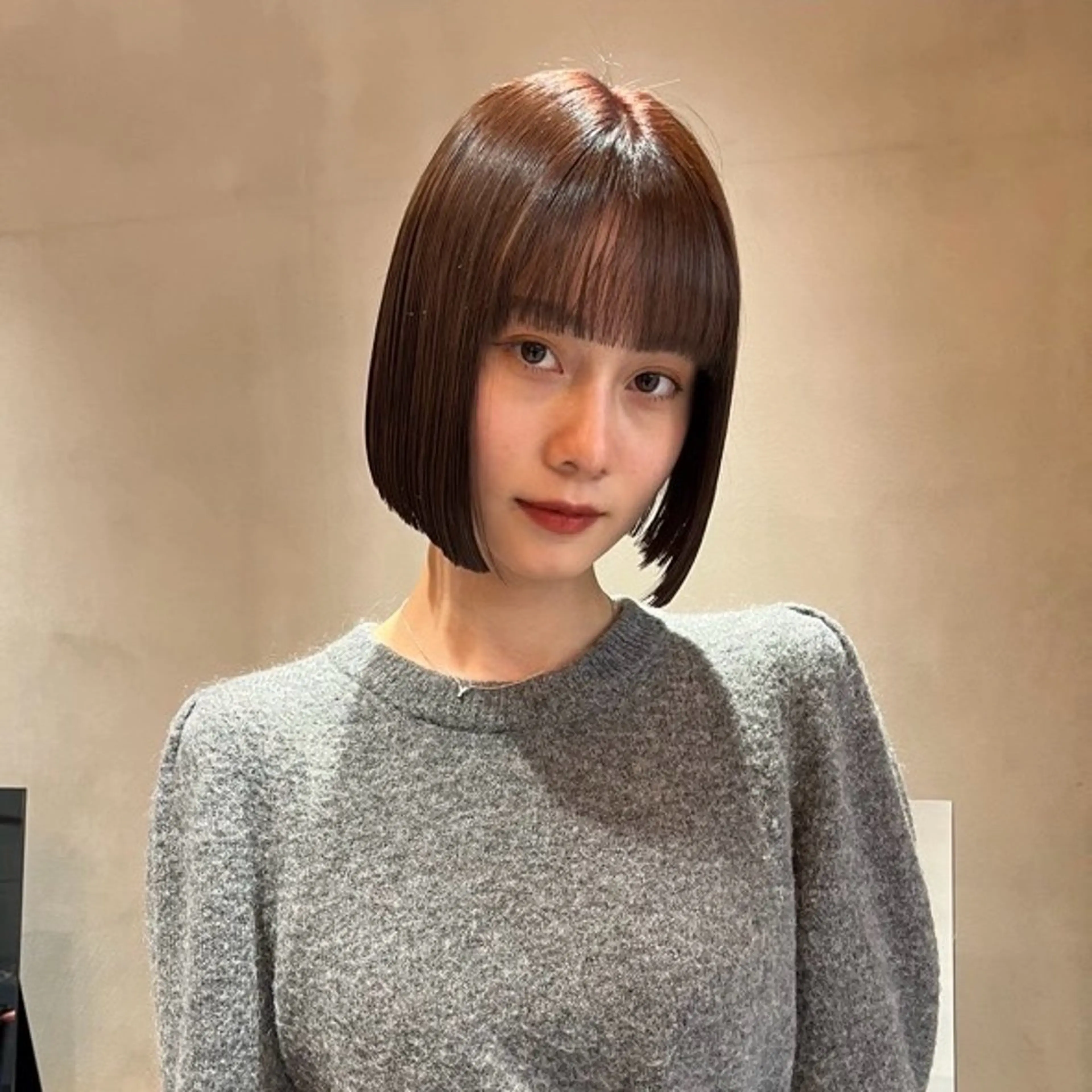ミディアム ボブ トリートメント 横浜/レイヤー/ カネコのヘアスタイル