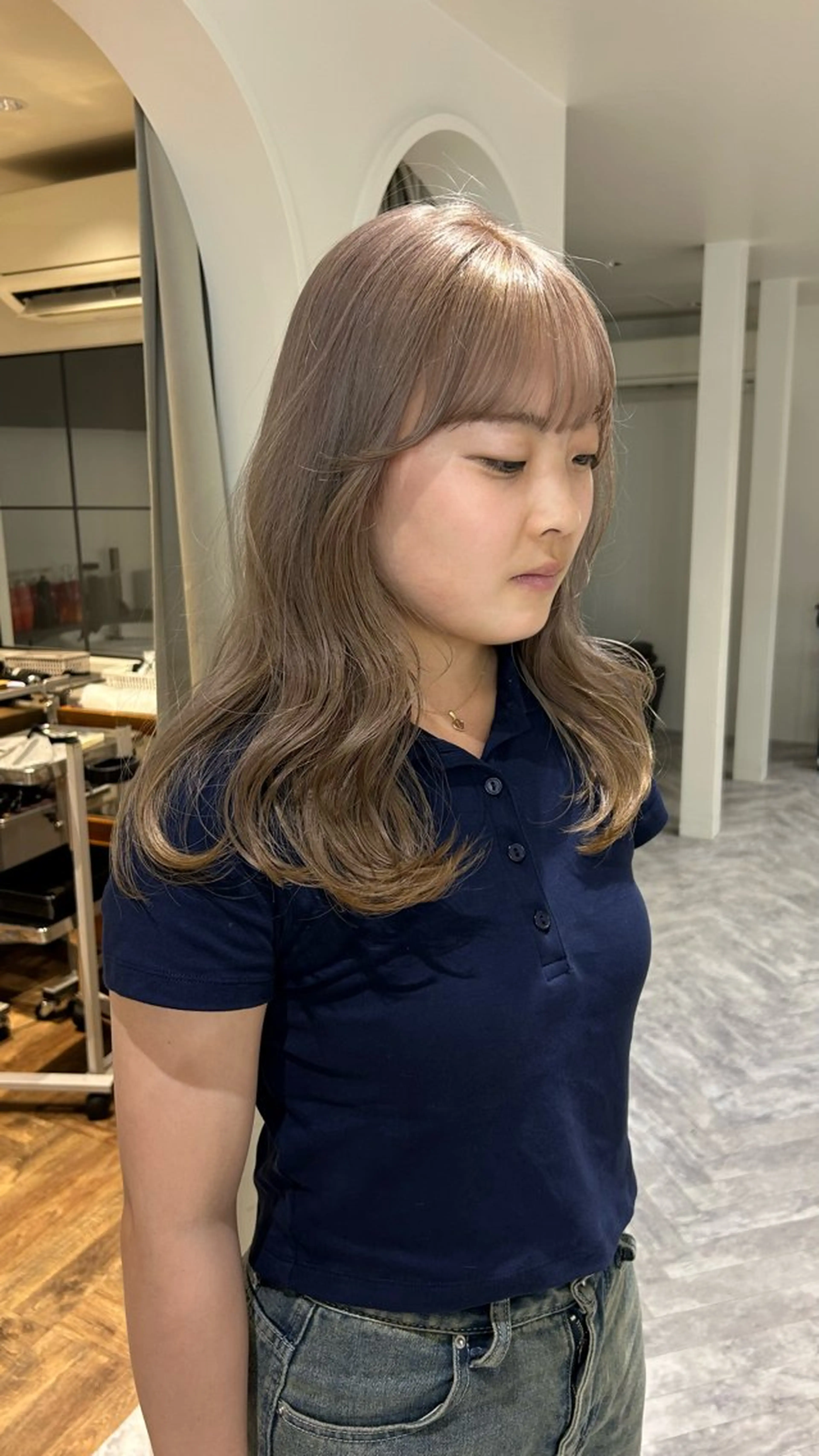 セミロング カラー カット ヘアカラー トリートメント じゅわっと暖色カラー 🍊Moemiのヘアスタイル