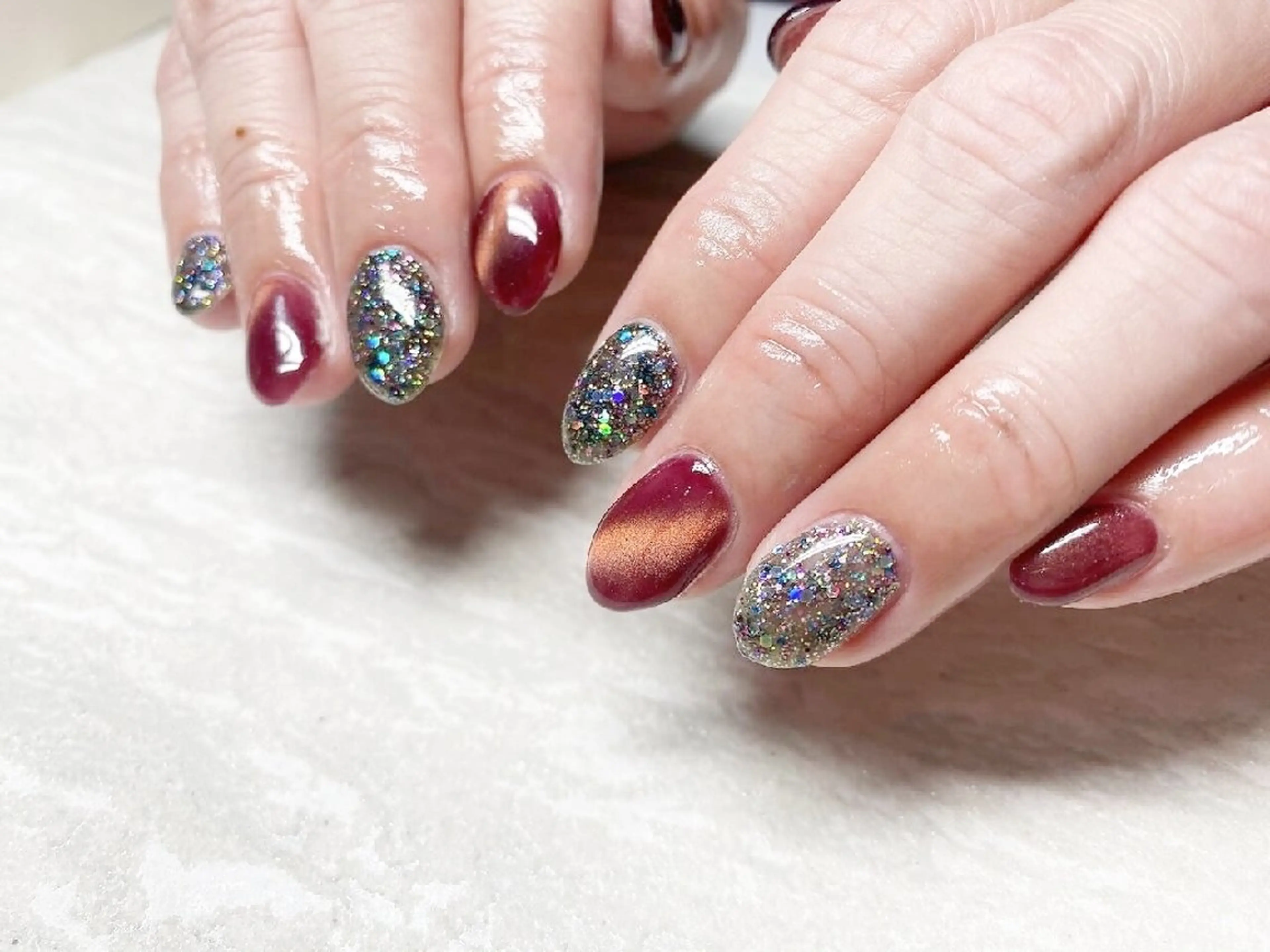 ネイル ラメ(グリッター) マグネットネイル ハンドネイル JULIE NAILのネイルデザイン