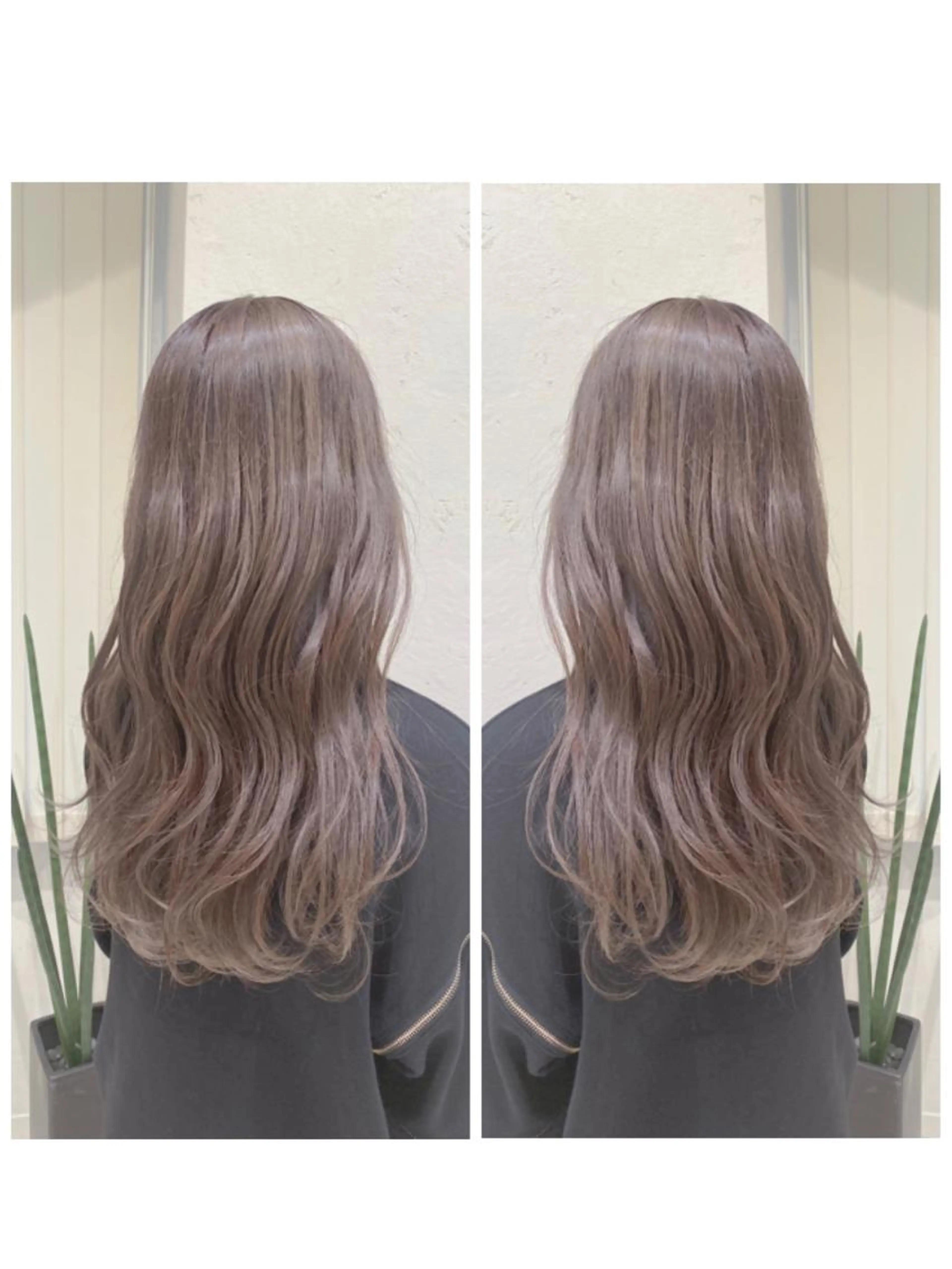 ✔🌈外国人風カラー♪2名様限定🌈ブリーチなしで透明感抜群のグレージュ、アッシュ、ベージュ系ケアカラー➕コテ巻き✂️の写真
