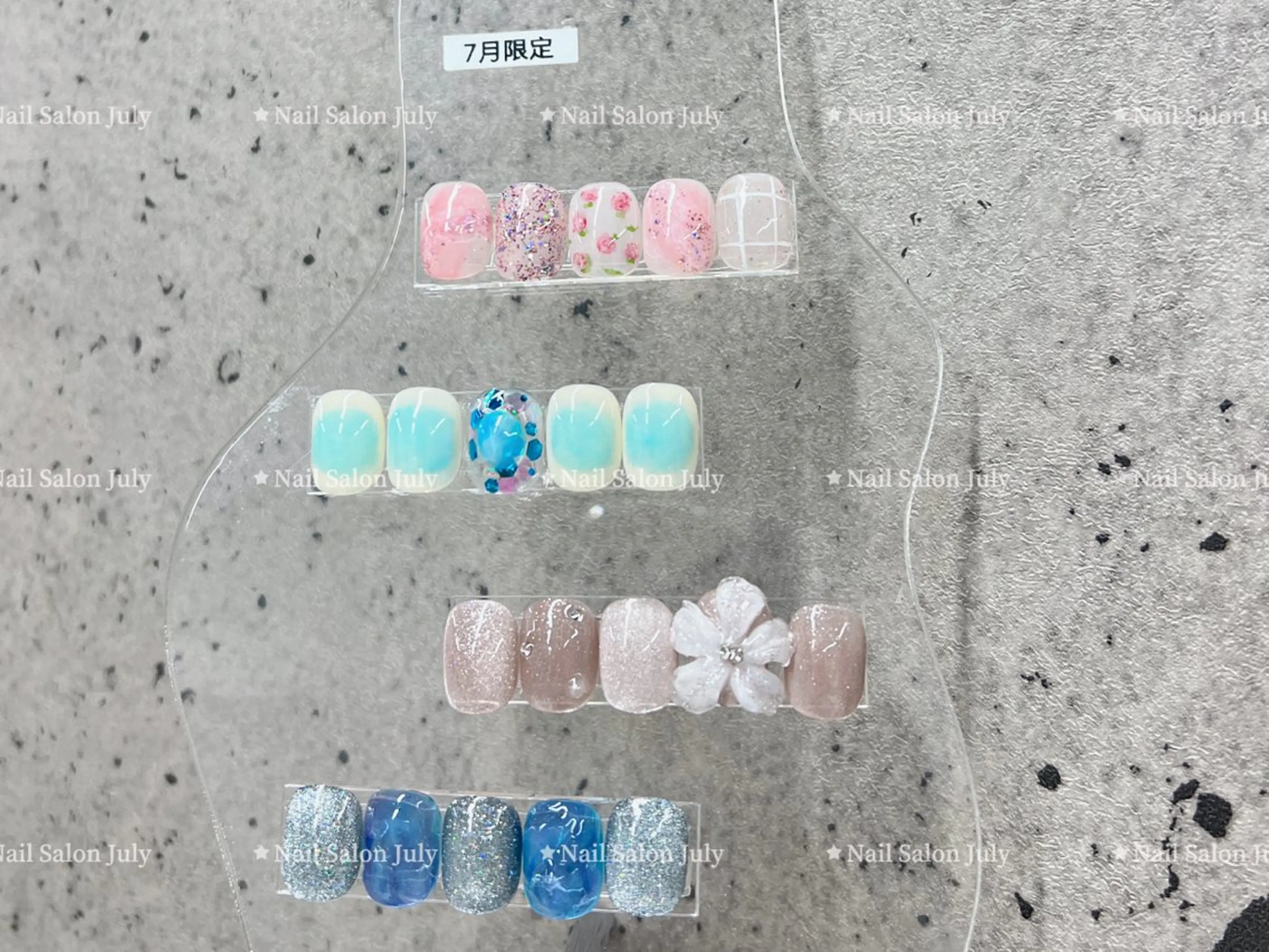 ネイル アートネイル オーロラネイル クリアネイル ガーリー キラキラネイル July モモのネイルデザイン