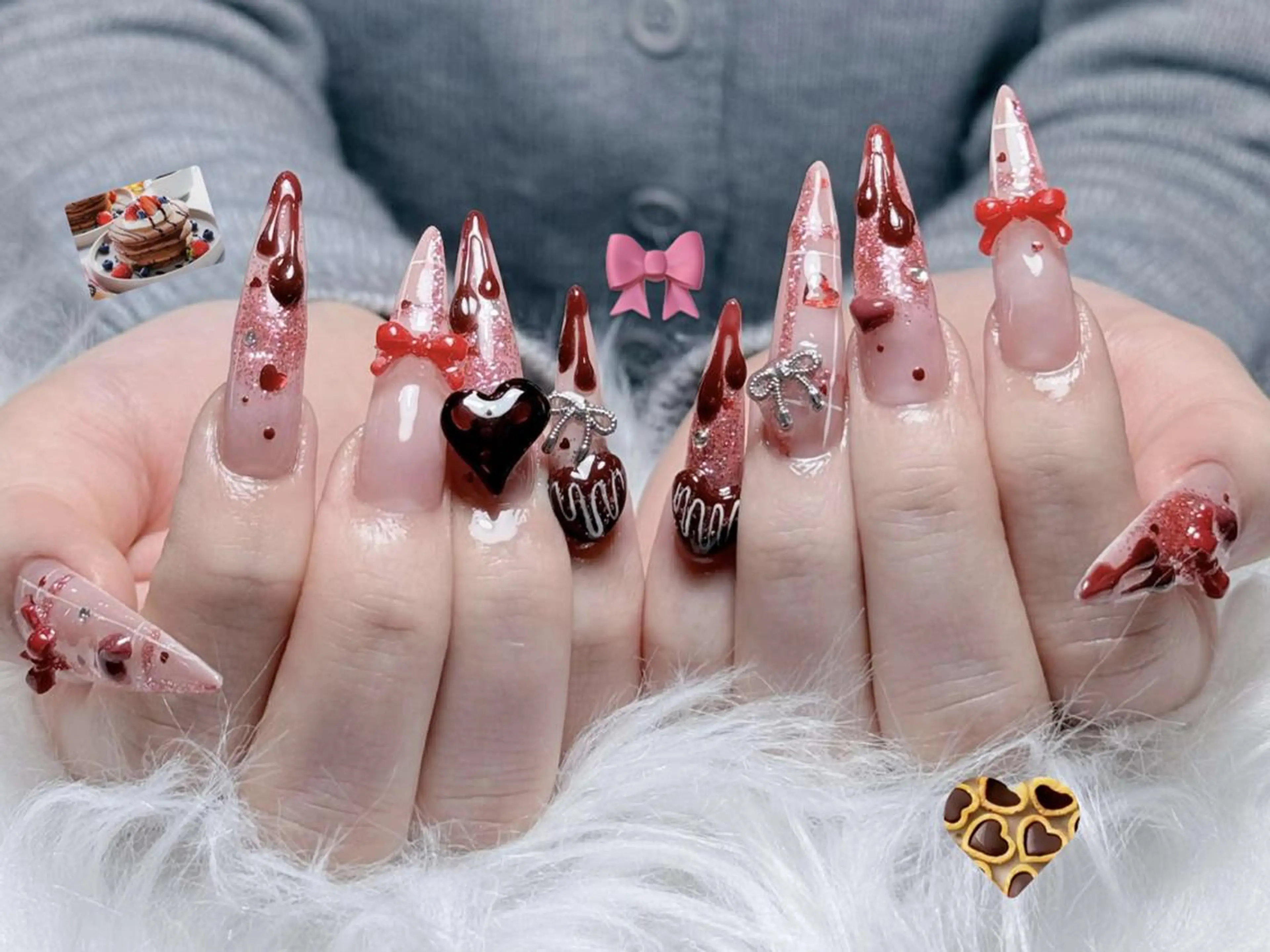 ネイル 長さ出し グラデーション 卒業式 キラキラネイル マグネットネイル ハンドネイル アンアンBelle Nail 池袋のネイルデザイン