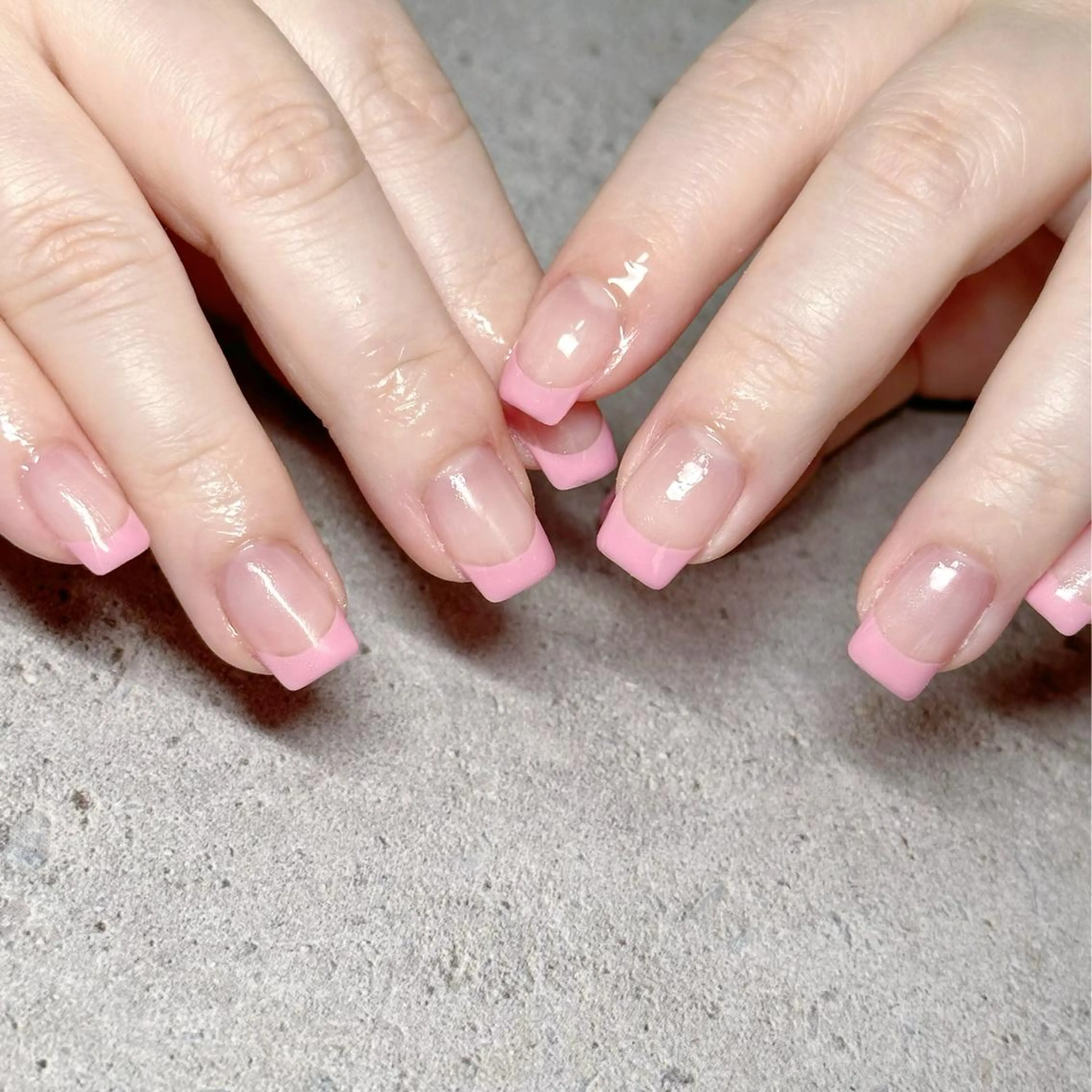 ショート ネイル クリアネイル フレンチネイル -yuu-所属・Lino ﾟのネイルデザイン