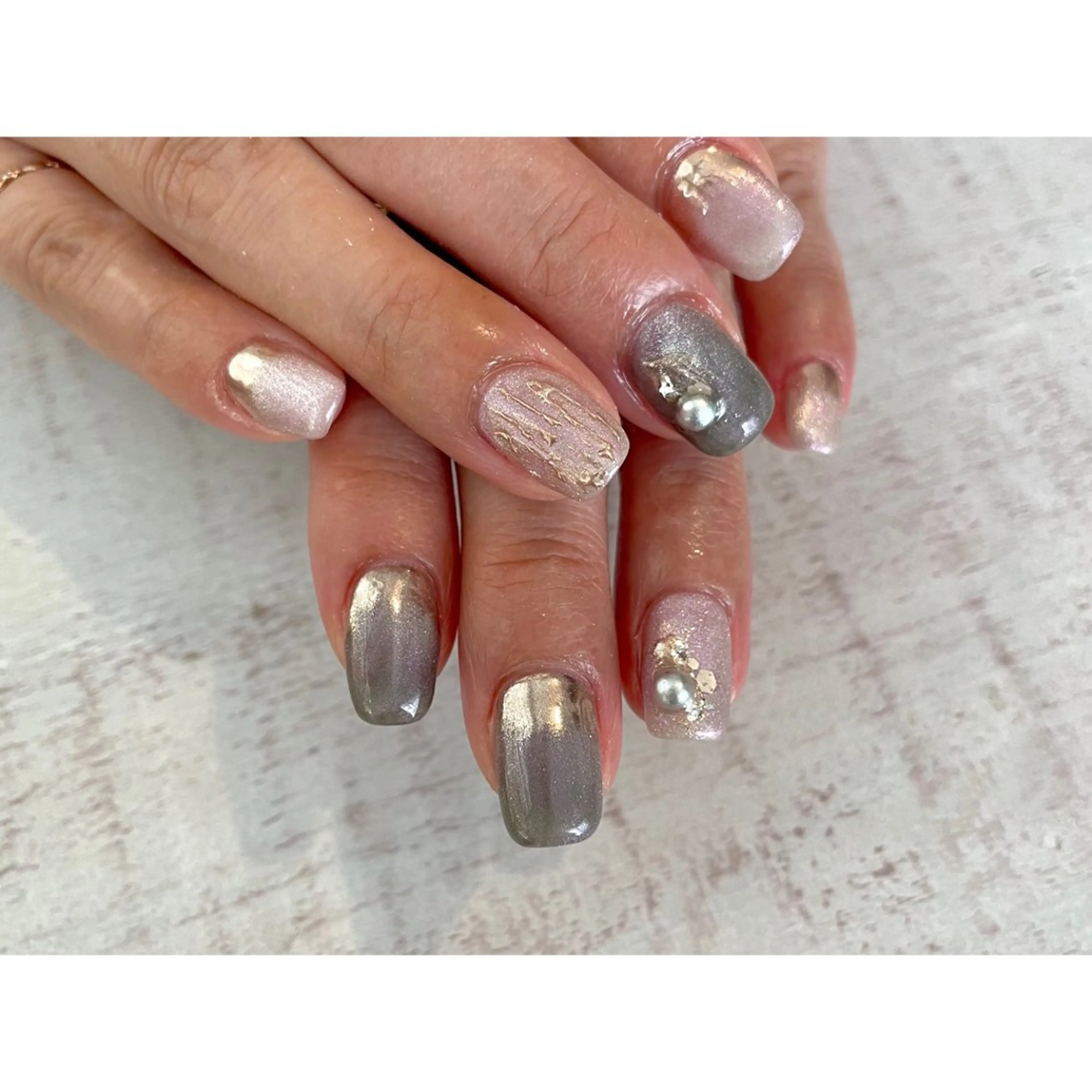 ネイル ハンドネイル 𖡼 yumenoのネイルデザイン