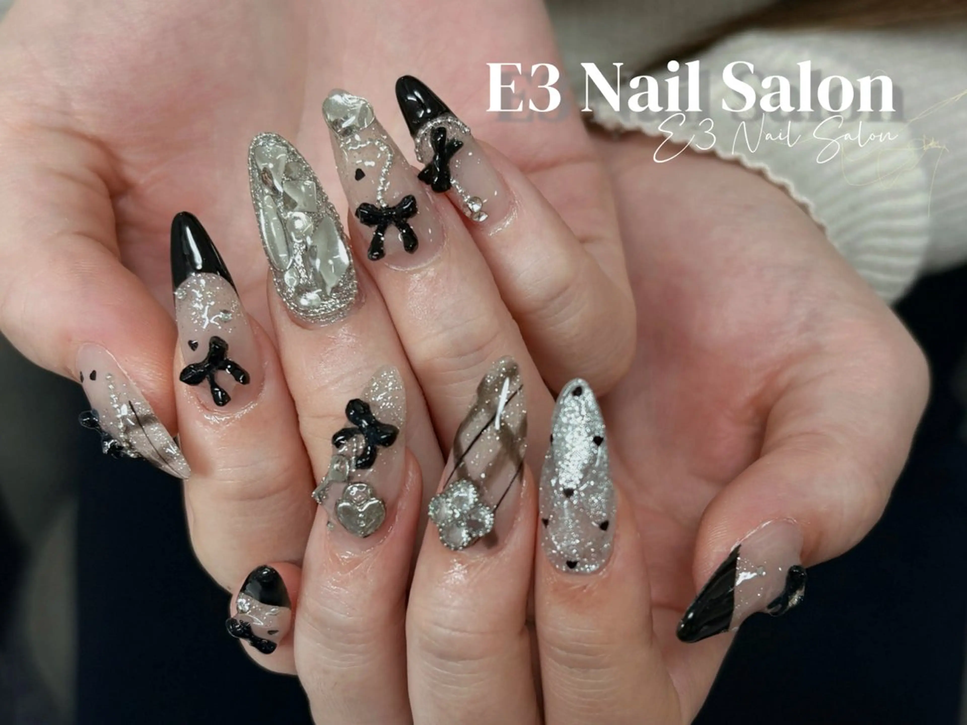 ネイル 桜ネイル フレンチネイル ジェルネイル ガラスフレンチ グラデーション ハンドネイル E3 Nail Salonのネイルデザイン