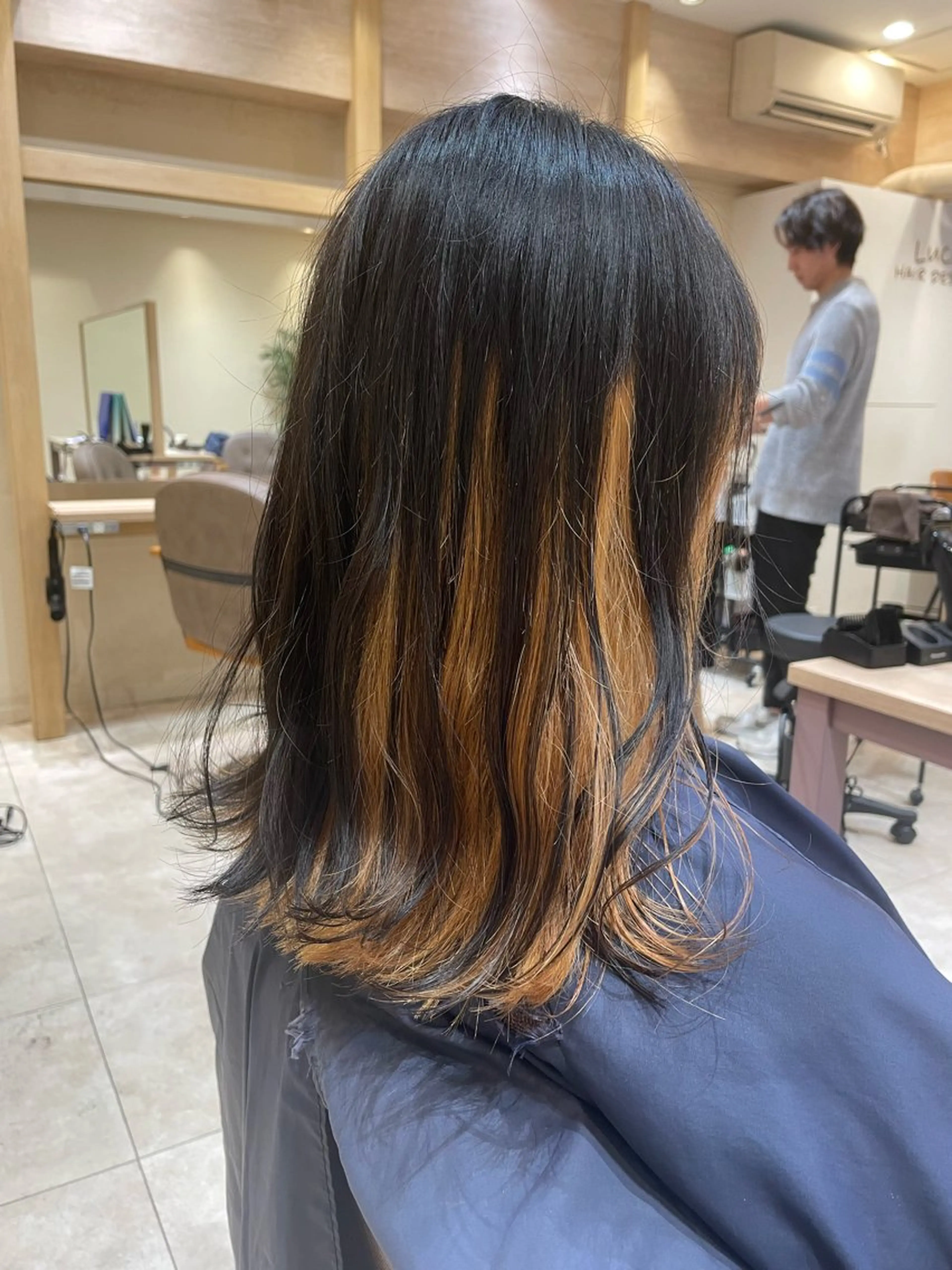 ミディアム カラー ボブ 髪質改善 BlancHairのヘアスタイル