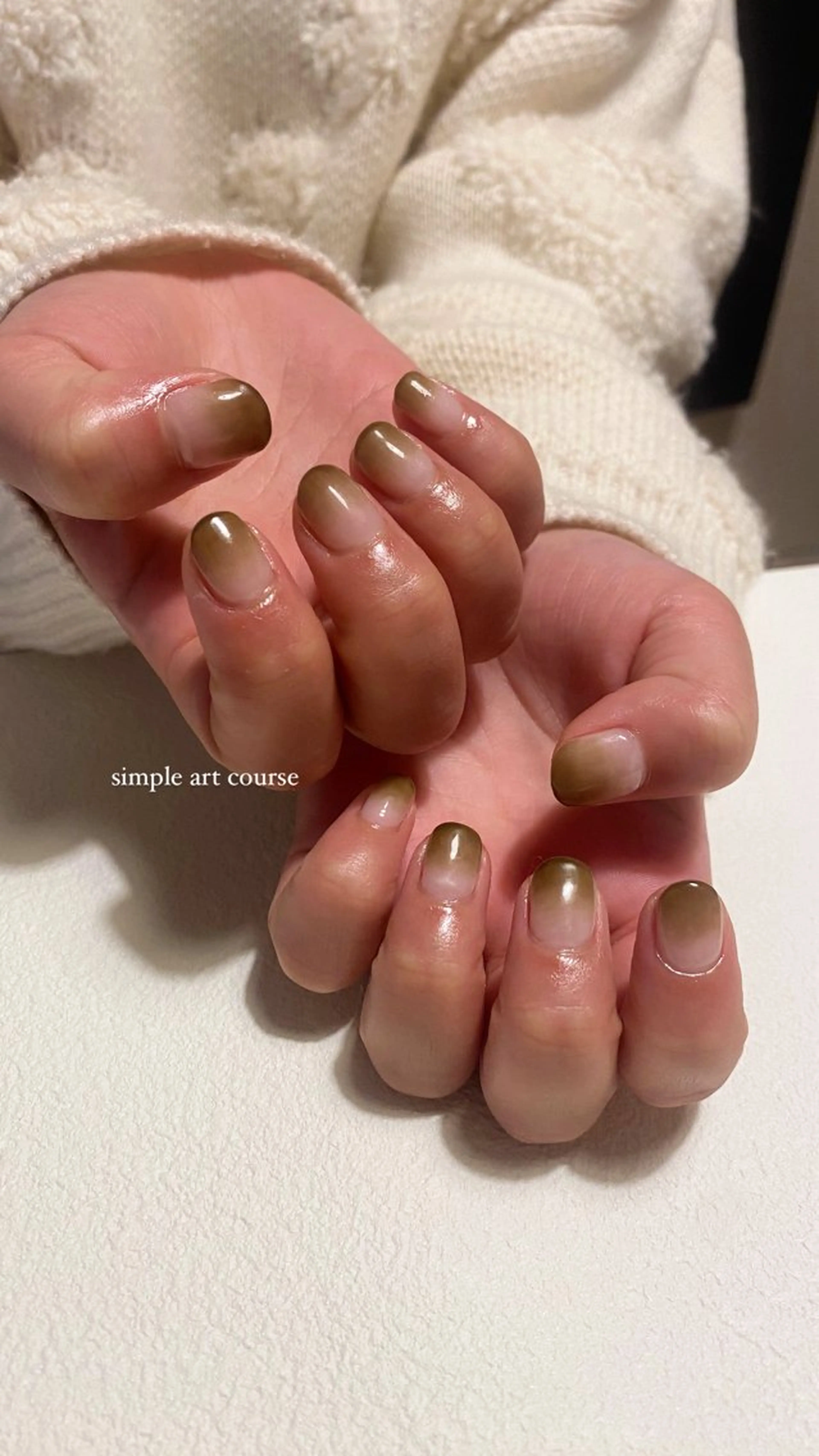 ネイル アートネイル ブラウン グラデーション umi nailのネイルデザイン