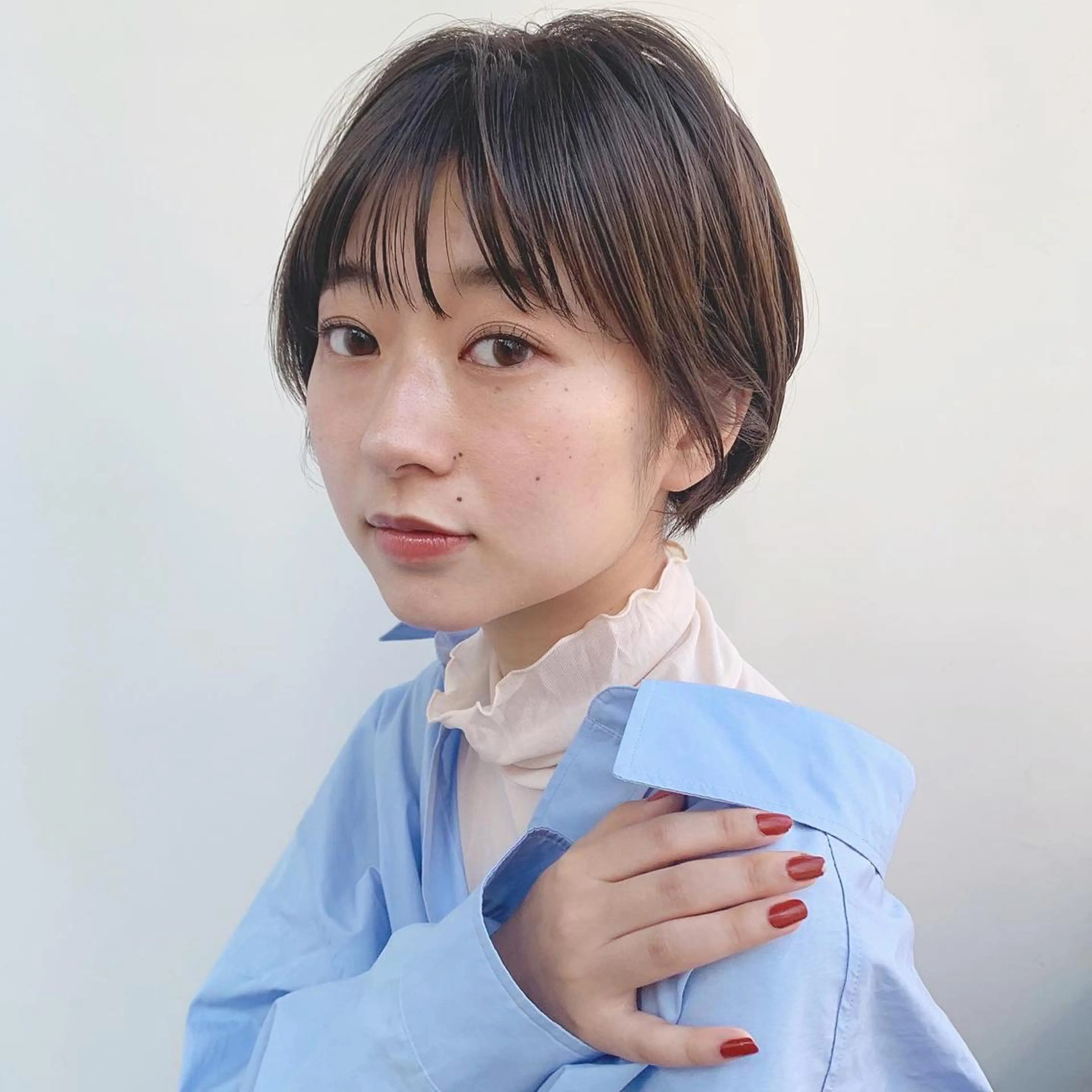 ショート カラー 丸みショート ショートヘア 🌱小顔ヘア/ボブ ミディアム/双葉🌱のヘアスタイル