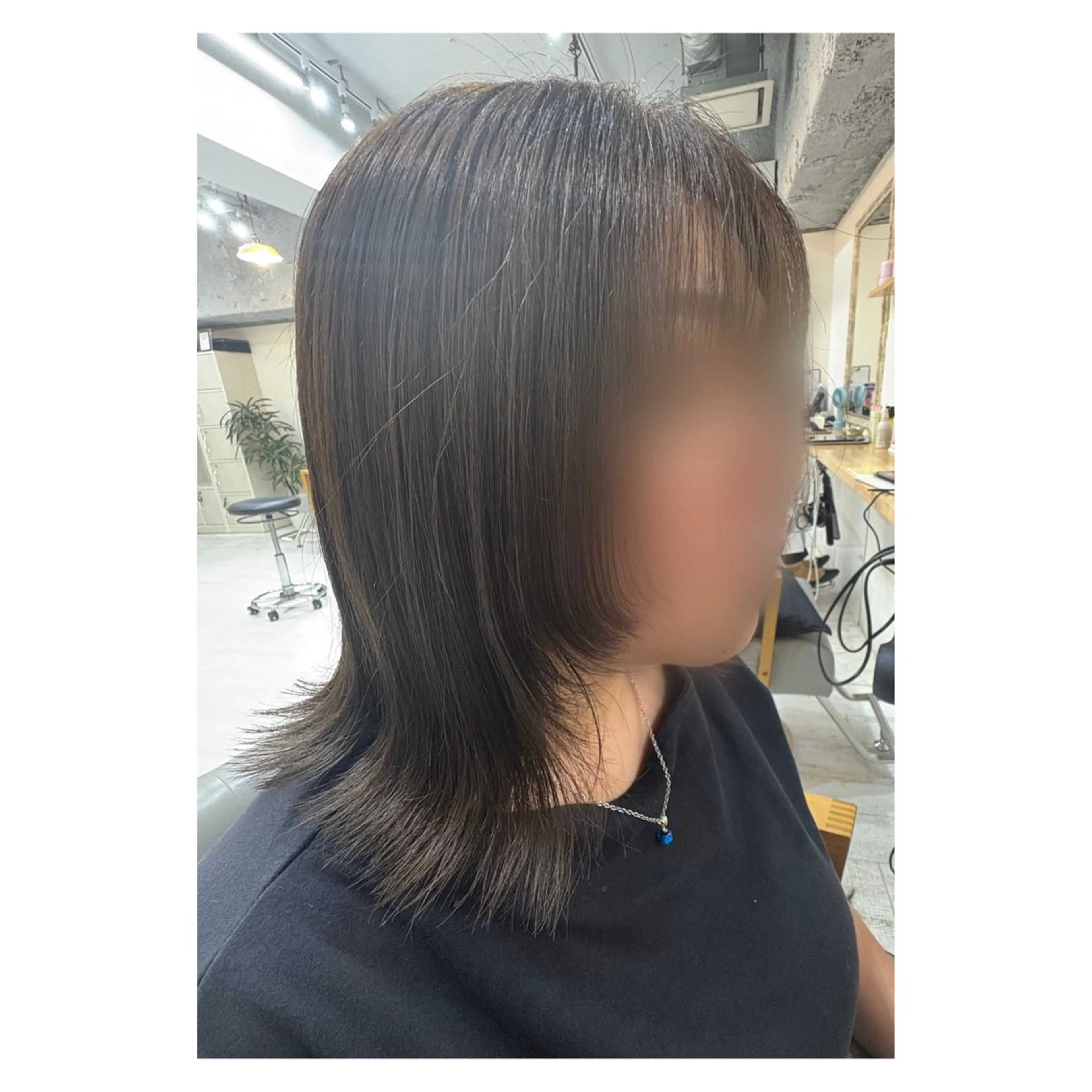 ミディアム ボブレイヤー ボブ 顔まわりレイヤー 顔周りカット レイヤーカット レイヤーカット・ 縮毛矯正 星野のヘアスタイル