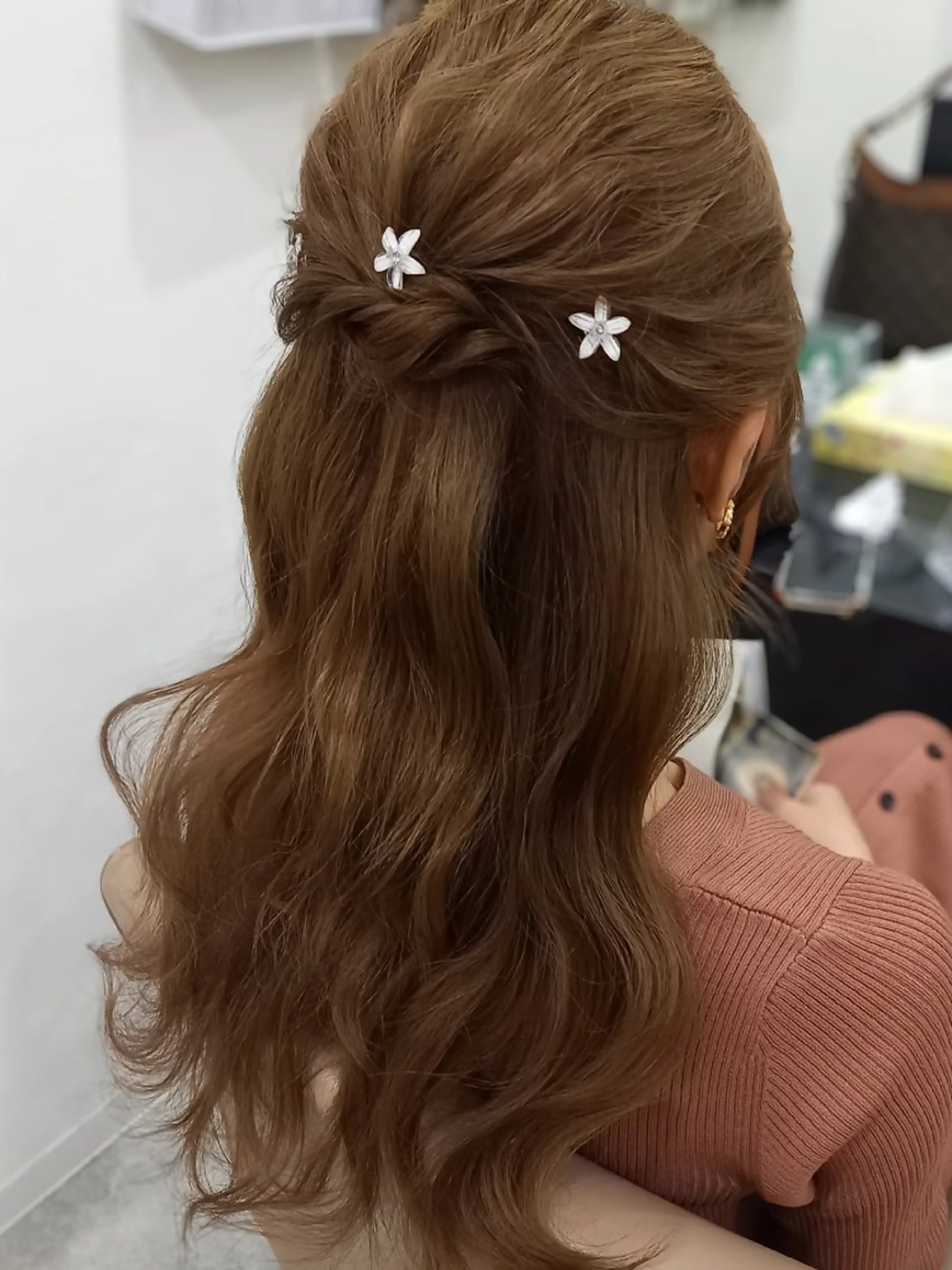 ロング ヘアアレンジ ハーフアップ ヘアセット❤️着付け Akaneのヘアスタイル