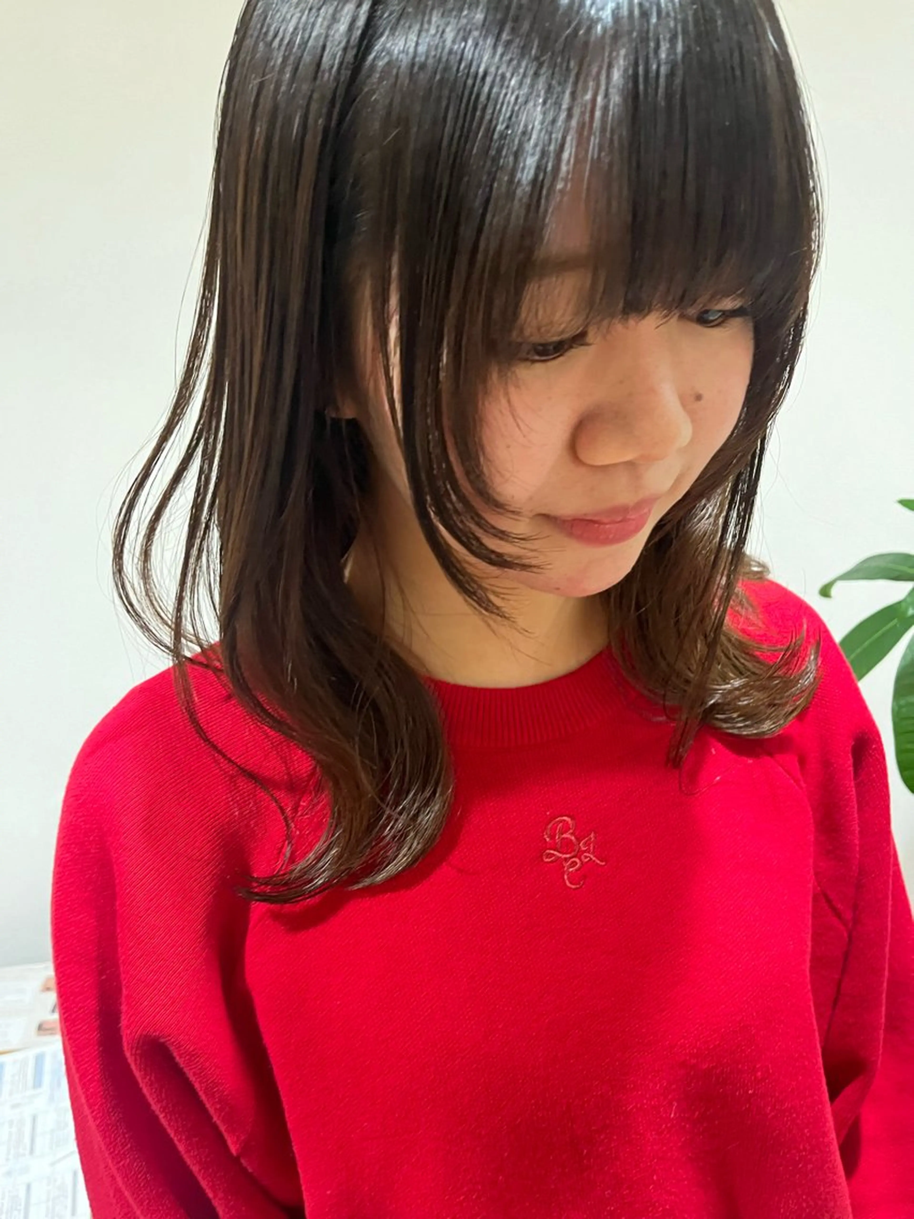 ミディアム 顔まわりレイヤー 顔周りカット レイヤーカット 梅田美容室/カット /Maoのヘアスタイル