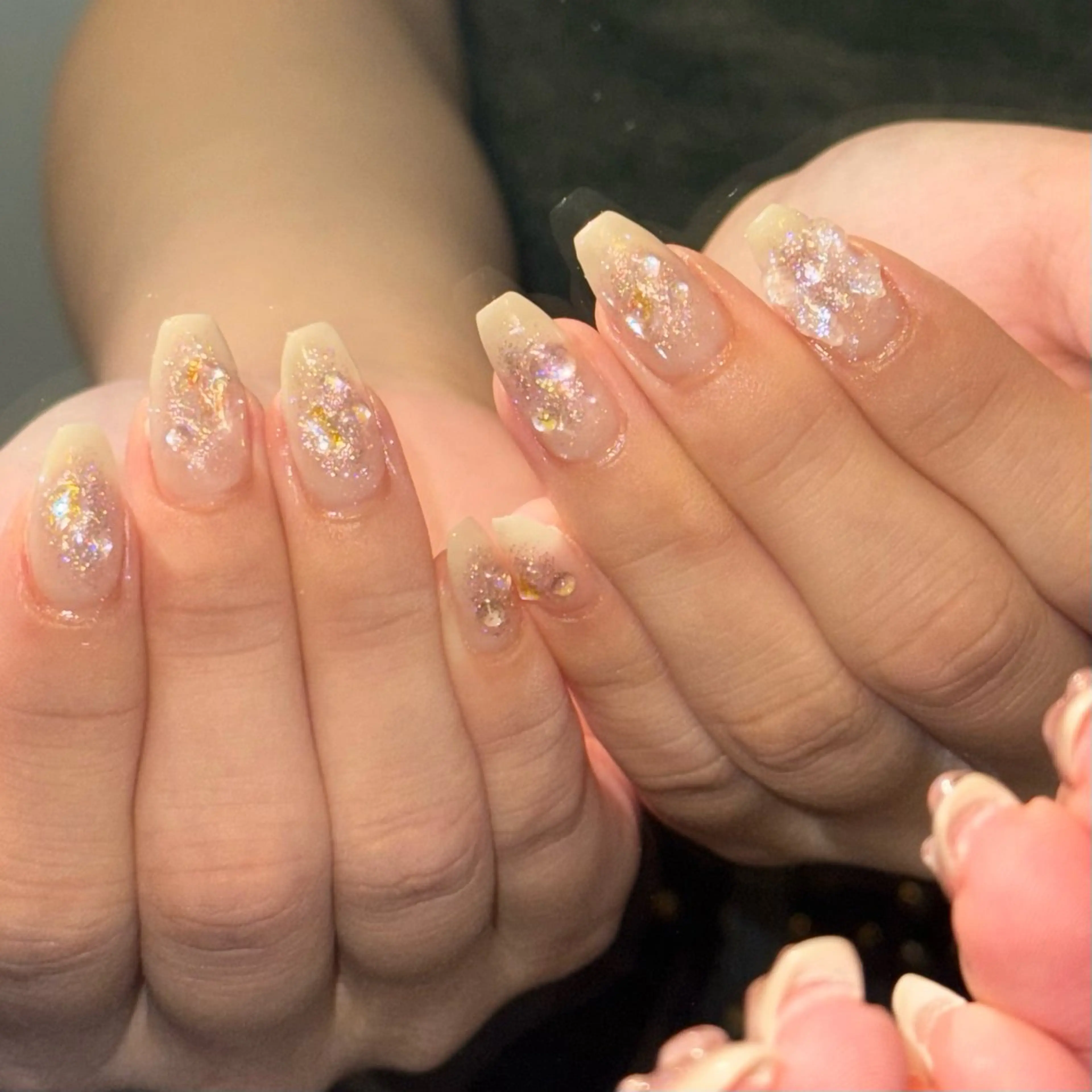 ネイル チークネイル ラメ(グリッター) ハンドネイル AZ Nail aoiのネイルデザイン